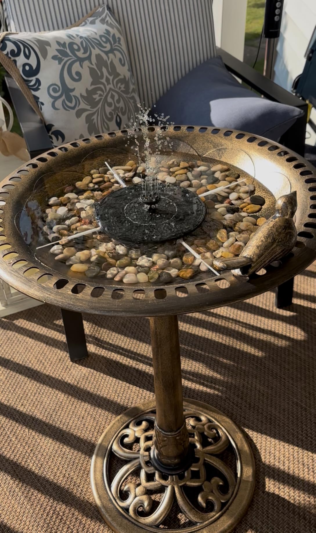 BACKYARD EXPRESSIONS PATIO HOME GARDEN 912449-WB Outdoor Garden Bird Bath- Bronze- Weather Resistant Polyresin-30 Inch customer photo 1