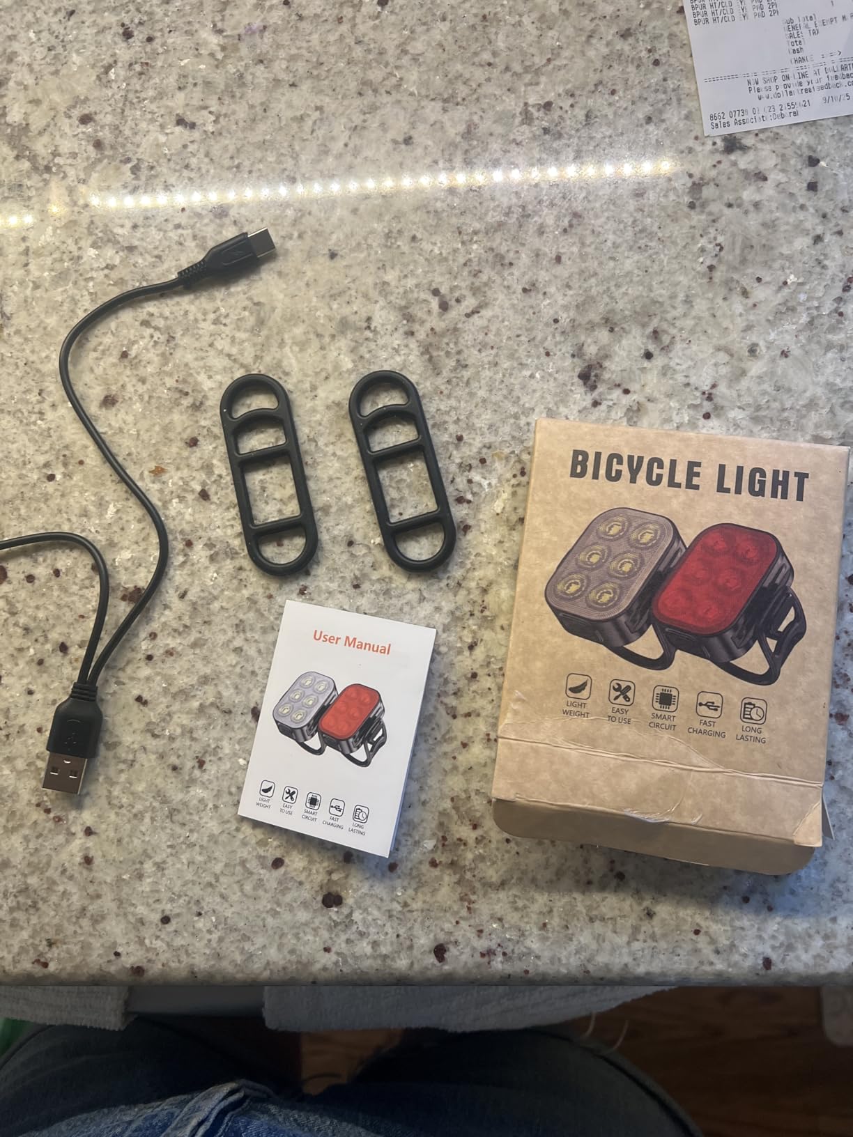 Zewdov Bike Lights for Night Riding, Rechargeable Bike Light Front and Back | IP65 Waterproof Ultra Slim Bicycle Lights, 4+6 Mode Bike Headlight and Tail Light Set, 1.5 Hrs Fast Charging, Easy to Install customer photo 2