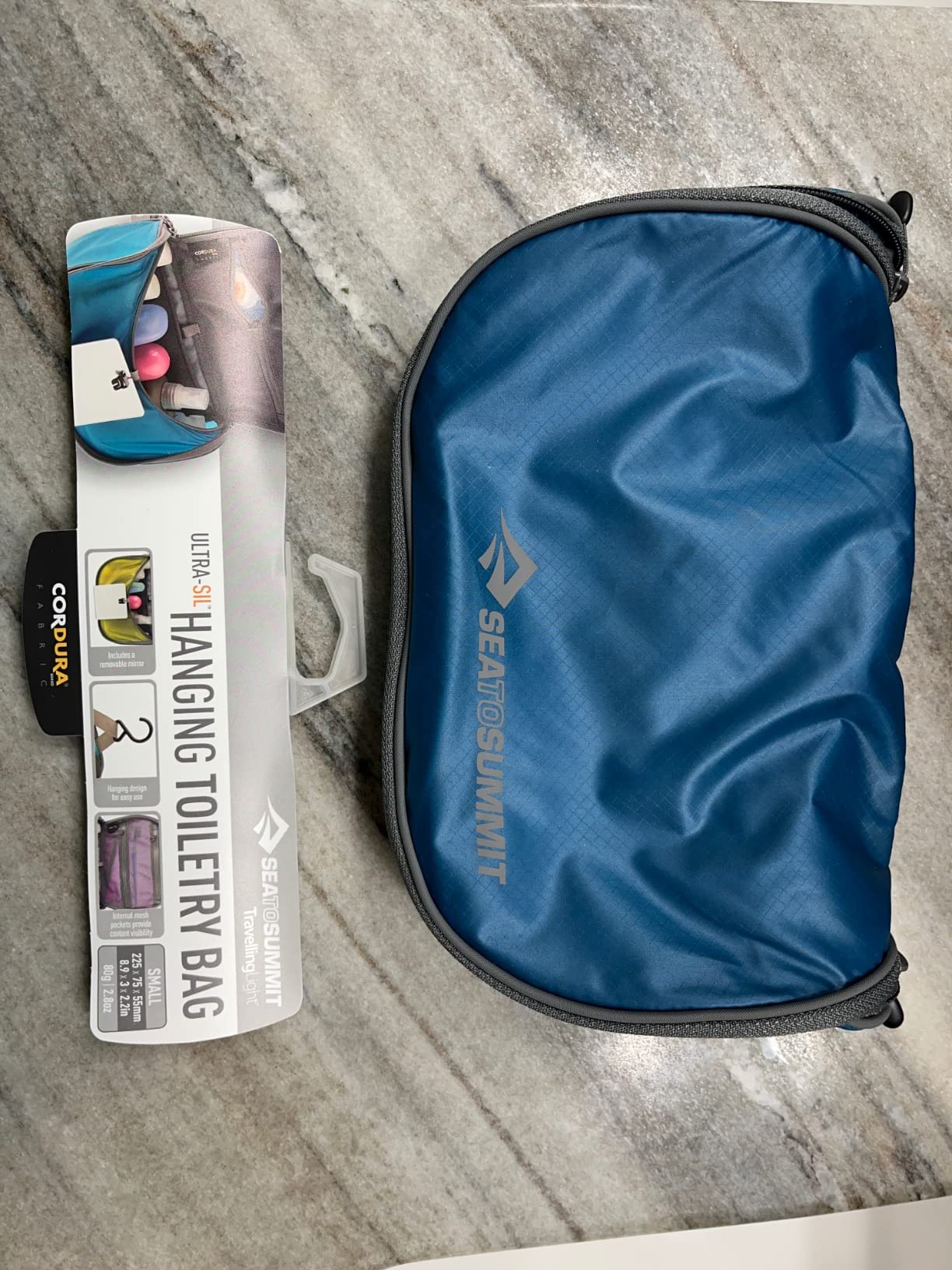 Sea to Summit Small Hanging Toiletry Bag, Travel Organizer, Atoll Blue | Ultralight, super-compact hanging toiletry bag organizes essentials for minimalist travel and outdoor adventures customer photo 2