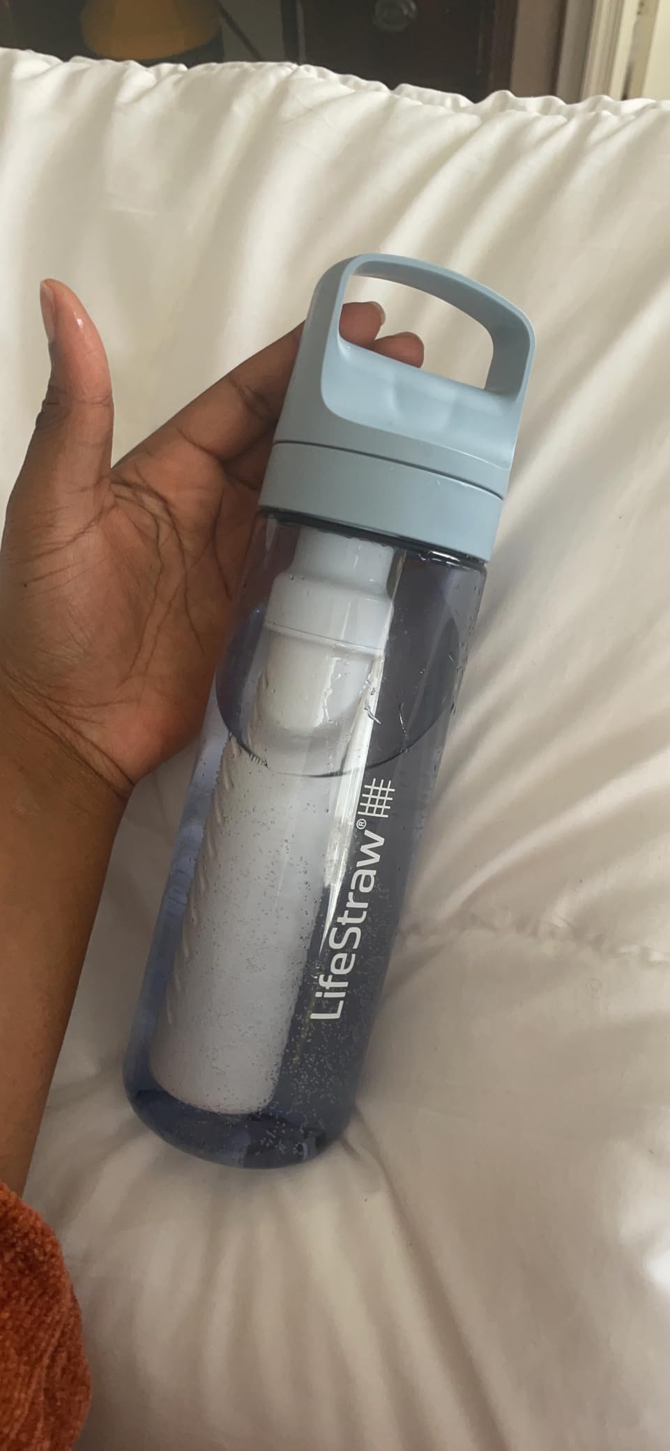 LifeStraw Go Series - BPA-Free Water Filter Bottle for Travel and Everyday Use Removes Bacteria, Parasites and Microplastics, Improves Taste, 1L Aegean Sea customer photo 2