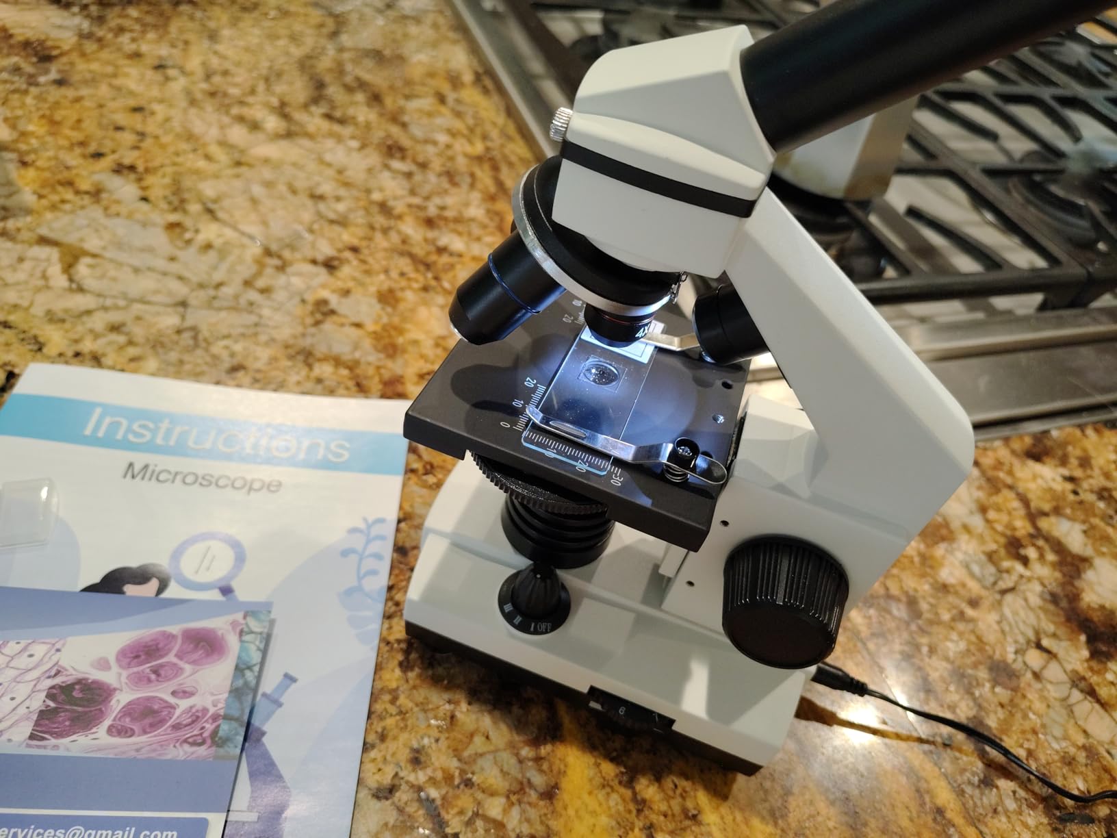 PalliPartners Compound Microscope for Adults & Students, White | 100X-2000X High-Power, Biological Microscope, School Lab & Home Education, with Slides Set & Phone Adapter customer photo 2