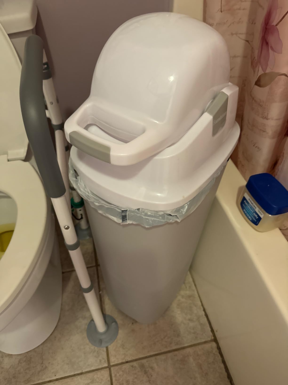 Foundations Tall Diaper Pail with Airtight Lid, Gray | Durable & Odorless Diaper Disposal, Large Capacity, Holds Up to 60 Newborn Diapers, Refill with Any Bags, Baby Registry Gift customer photo 1