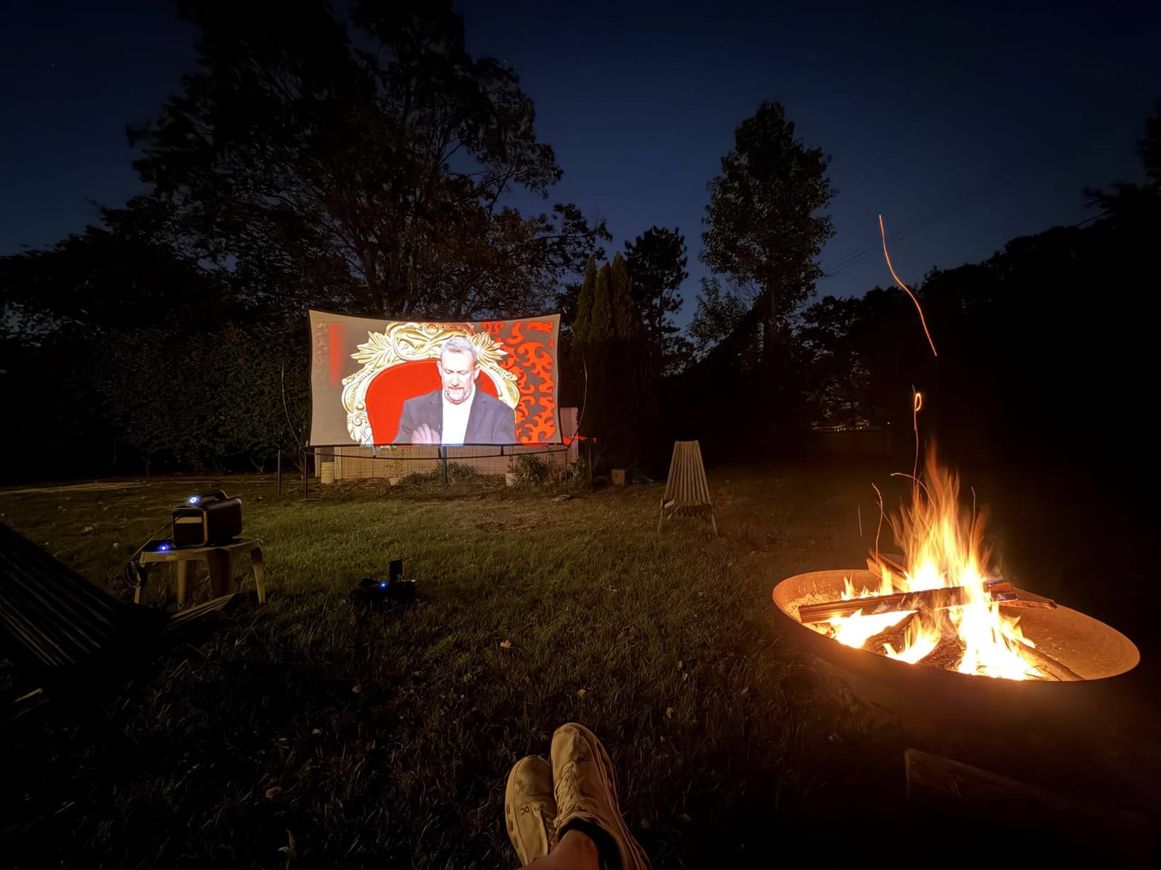Mars 3 Outdoor Portable Projector, 5H Battery | 1000 ANSI Lumens, AI-Powered Image, 200 Inch Home Theater, Android TV, for Backyard, Office and Business, and Camping customer photo 2