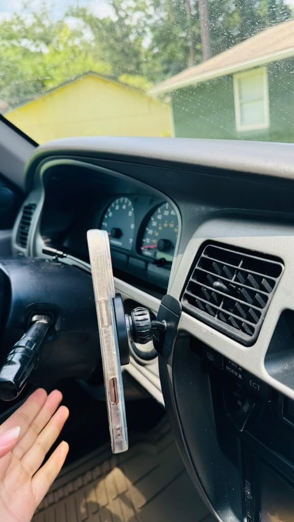 for iPhone Magsafe car Mount [20 Strong Magnets] Magnetic Phone Holder for Car Dashboard [360° Rotation] Hands Free Car Phone Holder Mount Dash Fit iPhone 15 14 13 12 Pro Max Plus MagSafe Car Accessories customer photo 1
