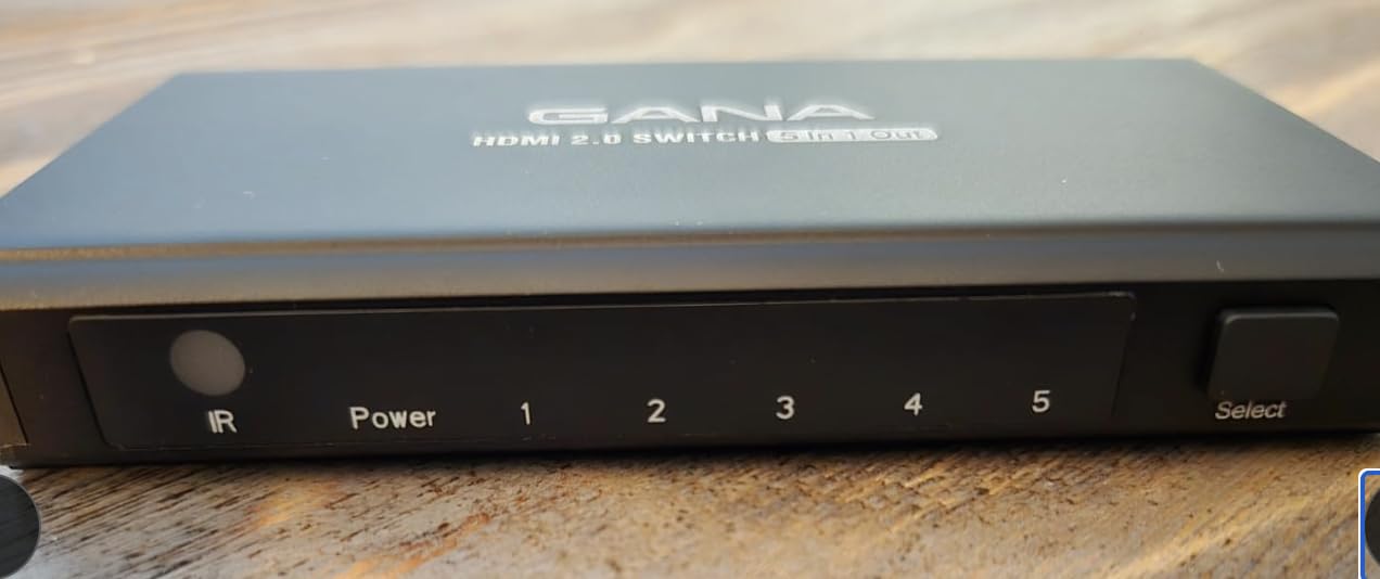 HDMI Switch 5 in 1 Out 4K@60Hz, GANA HDMI Splitter Switcher with Remote, Aluminum HDMI 2.0 Switch Box Hub for 3D, HDCP2.2, HDR, Compatible with Xbox, PS5/4/3,Fire Stick,Roku,Blu-Ray Player, Grey customer photo 2