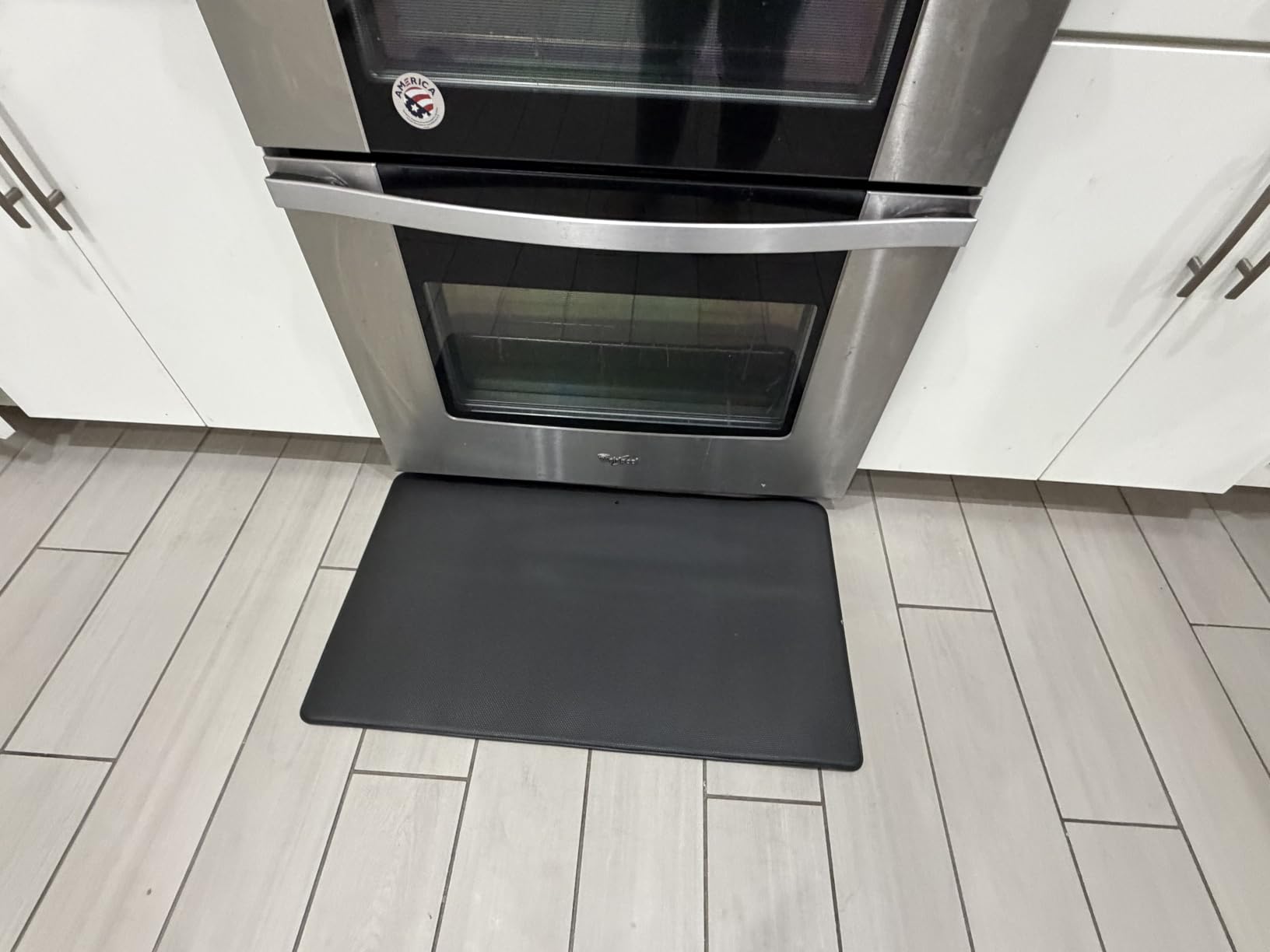 StepRite Kitchen Mats for Floor, 2-Piece Anti-Fatigue Kitchen Rugs, Black, 17.3