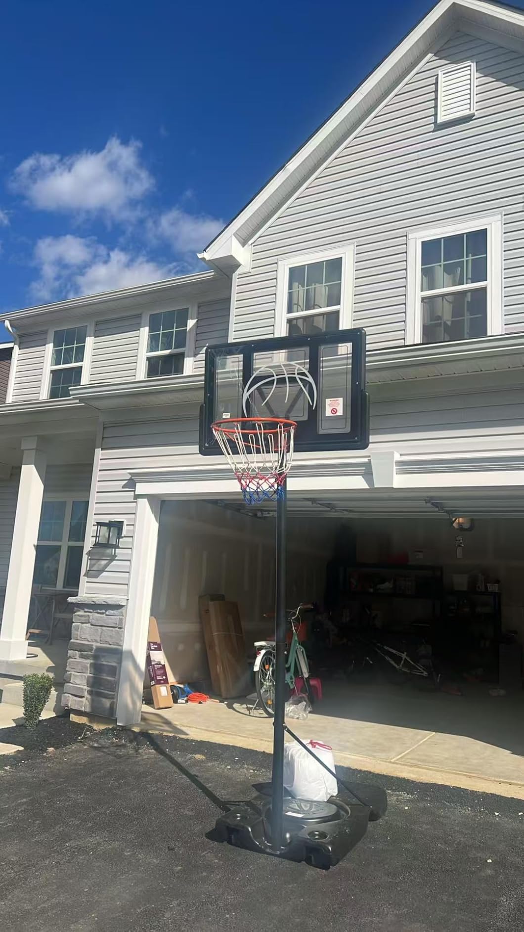 Yohood Basketball Hoop Outdoor 10ft Adjustable, Portable Basketball Hoop Goal System, 44 Inch Shatterproof Backboard customer photo 1