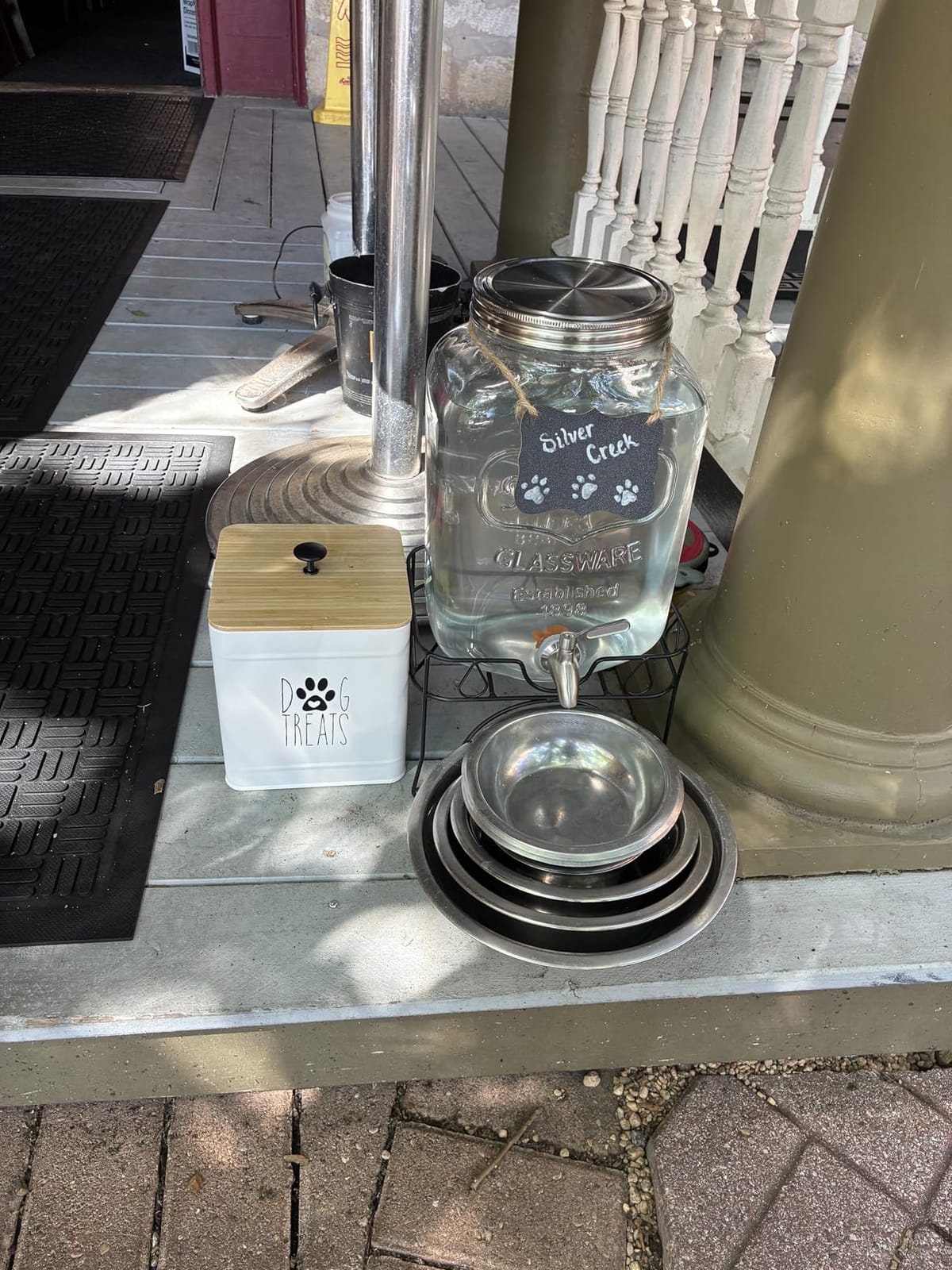 2 Gallon Glass Beverage Dispenser with Stand and Lid, 18/8 Stainless Steel Spigot - Glass Drink Dispensers for Parties - Mason Jar Drink Dispensers with Lids customer photo 2