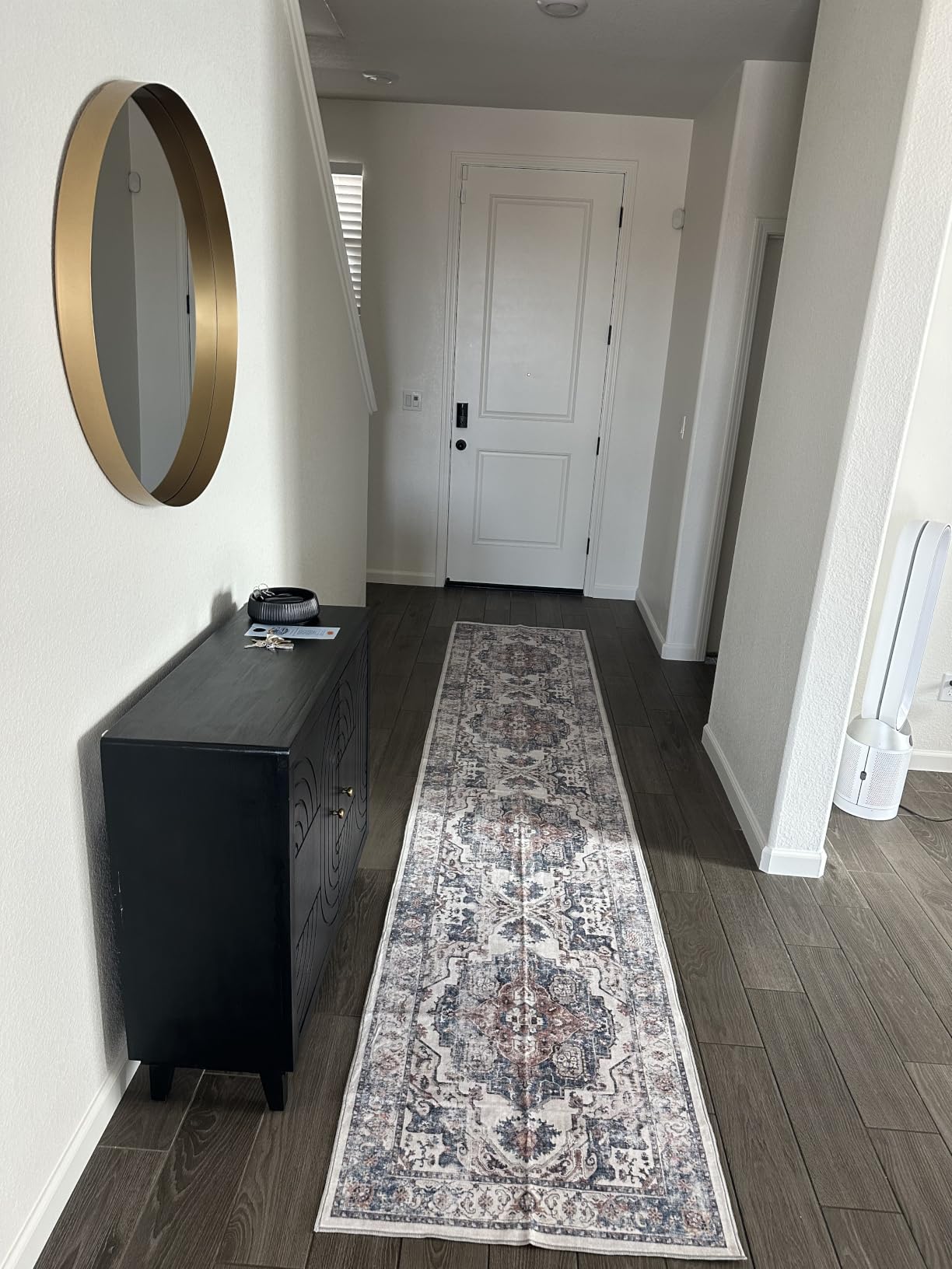 Hallway Washable Runner Rug - 2'6x14 Kitchen Rugs Entryway Rug Runner Vintage Soft Floor Mat Non Slip Indoor Farmhouse Carpet for Bathroom Living Room Bedroom (2'6''x14', Beige) customer photo 2