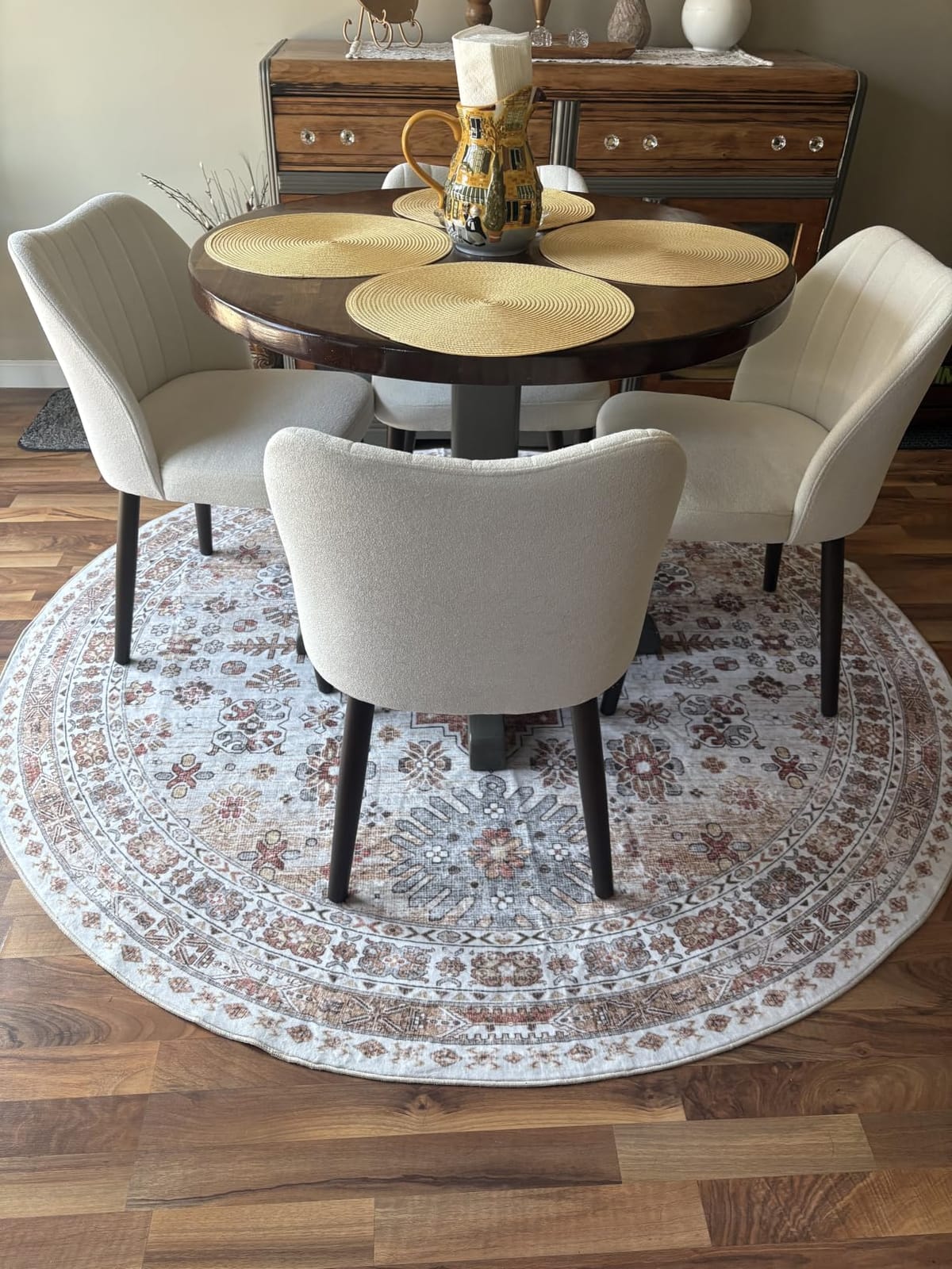 zesthome 8x10 Area Rugs for Living Room, Large Washable Rug, Orange | Rugs for Bedroom, Dining Room, Office, Low Pile, Soft, Vintage Rug, Stain Resistant Indoor Carpet, Non Slip, Home Decor customer photo 2