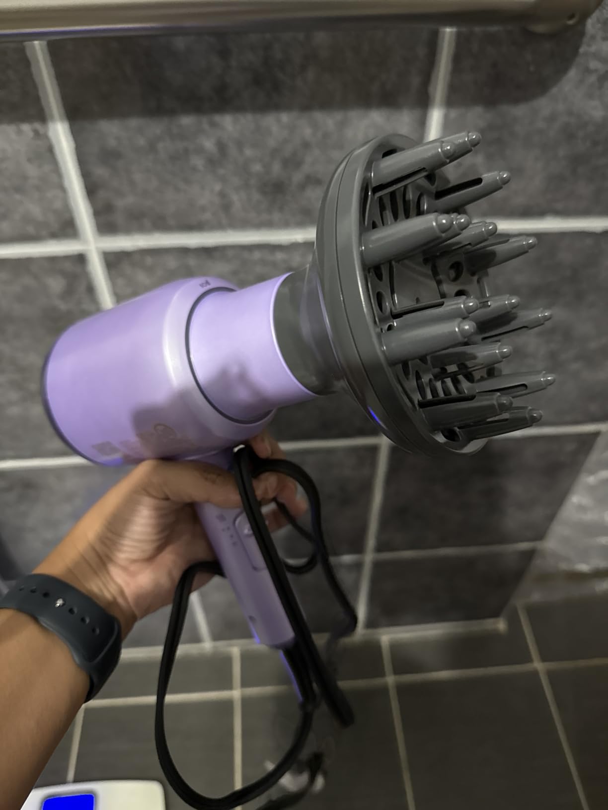 Wavytalk Blown Away Ionic Hair Dryer with Diffuser for Curly Hair | 1875W Fast Drying, 3 Attachments for All Hair Types, Ceramic Healthy Shine, Lightweight & Quiet (Black) customer photo 2