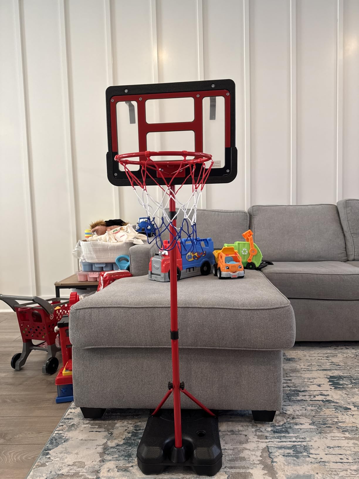 Kids Basketball Hoop, Adjustable Height Toddler Basketball Hoop Indoor Toys - Mini Basketball Set for Outdoor Backyard Sport Game, Christmas Birthday Gifts for Boys Girls Ages 3 4 5 6 7 8 Year Old customer photo 2