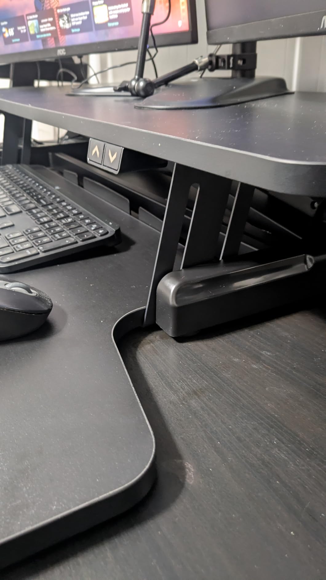 VIVO Black 36 inch Electric Desk Converter, DESK-VE36B | Height Adjustable, Stand Up Desk Riser, Wide Keyboard Tray, Dual Monitor and Laptop Workstation customer photo 1