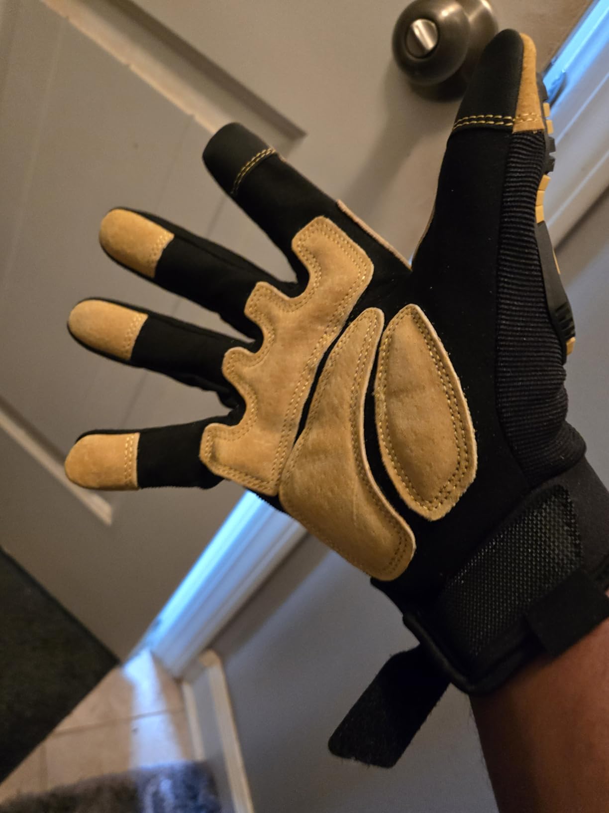 Safety Work Gloves, Synthetic Leather Impact-Resistant Heavy Duty Mechanic Gloves, Sensitive Touch Screen, Flexible Grip Gloves for Work (L) customer photo 2
