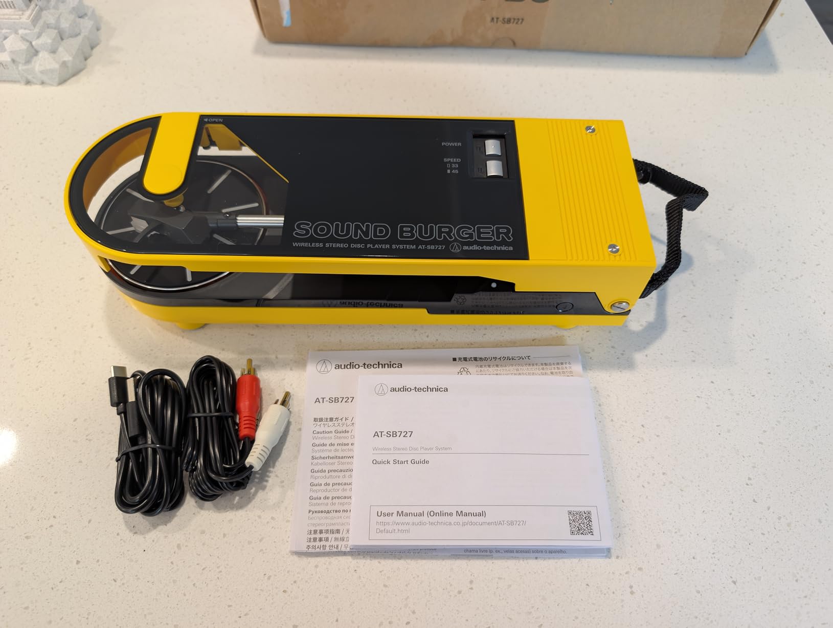 Audio-Technica AT-SB727-YL Portable Turntable, Yellow customer photo 2