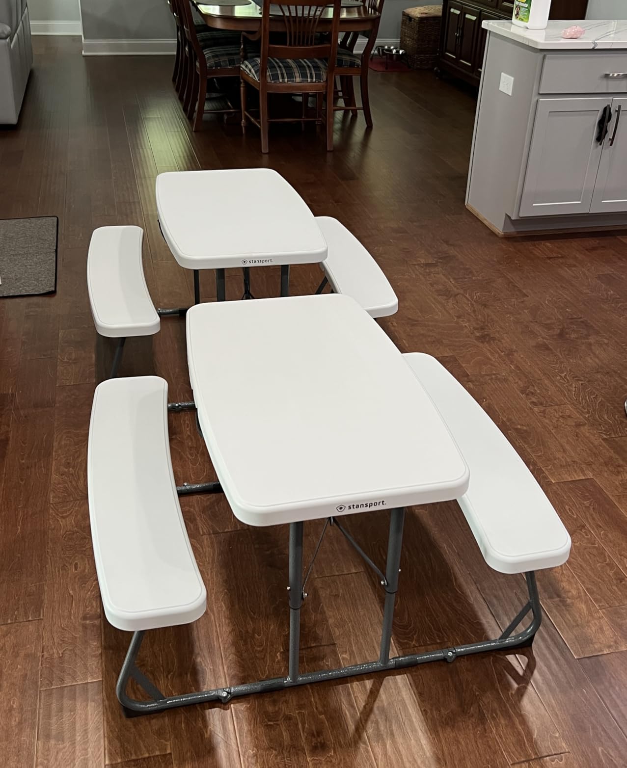 Stansport Compact Kids Picnic Table (G-940), White | Lightweight, space-saving picnic set with a durable steel frame and easy-clean surface, great for travel, parks, or campsite. customer photo 1