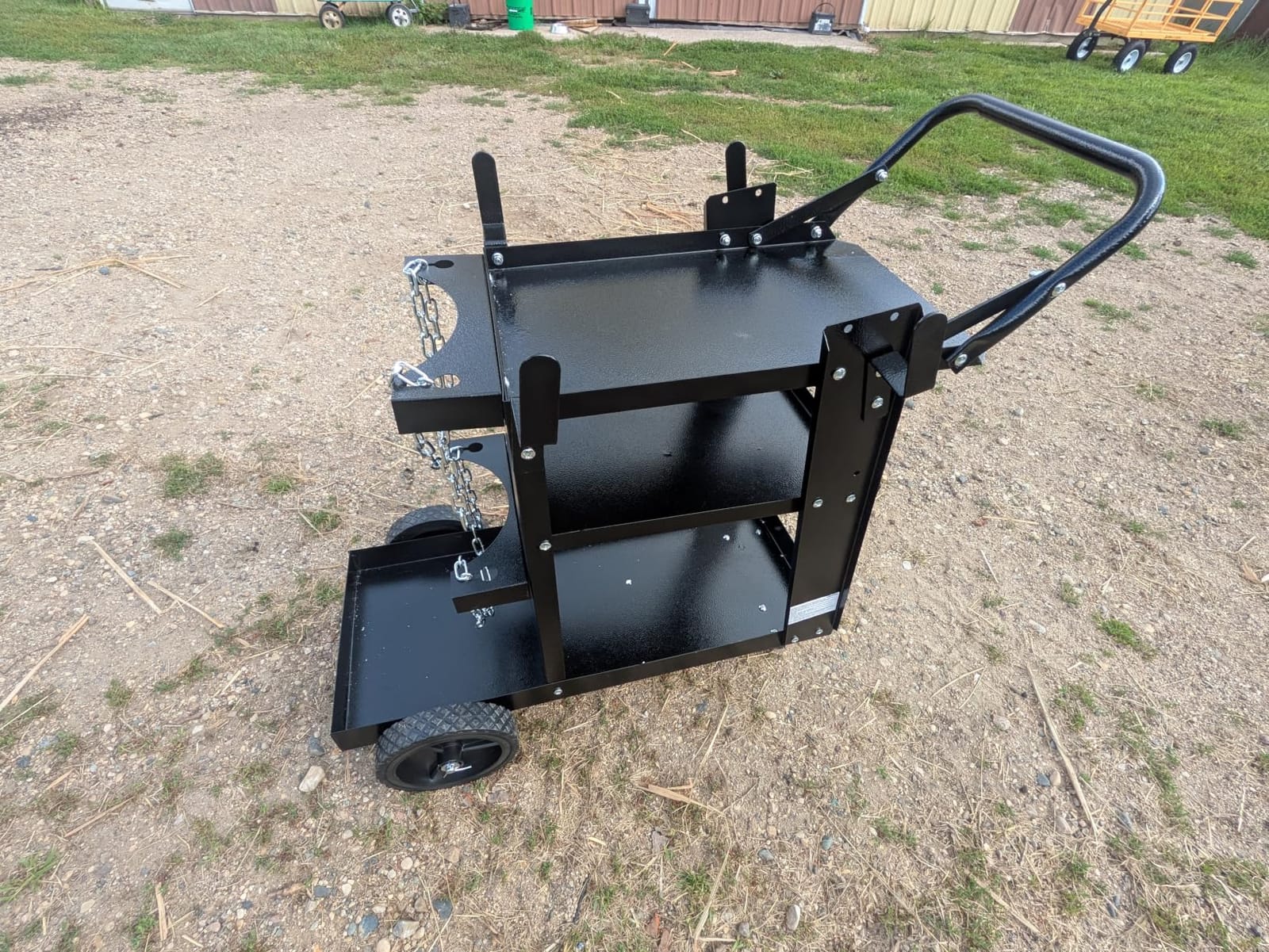 VEVOR Welding Cart, 3-Tier Welder Cart Heavy Duty 400 LBS Weight Capacity | 360° Swivel Wheels, 2 Tank Storage Safety Chains, Rolling MIG Welder Cart for TIG, ARC, MMA, Plasma Cutter Welding Machine customer photo 1