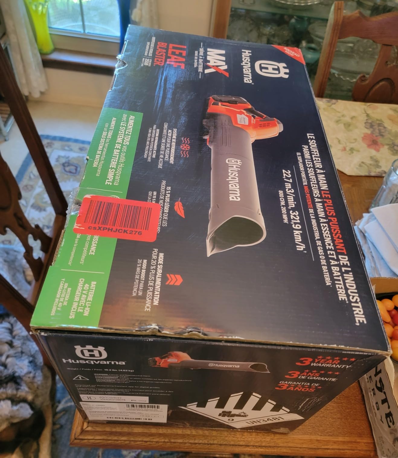 Husqvarna Leaf Blaster 350iB Battery Powered Cordless Leaf Blower, 200-MPH 800-CFM, Brushless Motor and Quiet Operation, 40V Lithium-Ion 7.5 Ah Battery and Charger Included customer photo 2