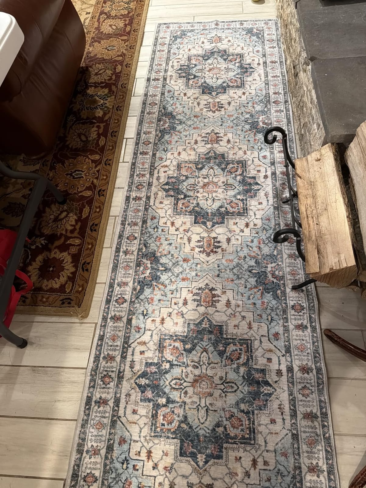 Madane Hallway Runner Rug 2x8 Washable Kitchen Rugs Non-Slip, Turmeric/Grey | Vintage Machine Washable Low-Pile Floor Carpet 8ft, Soft Ultra-Thin Throw Entry Foyer Mat for Entrance Laundry Living Room customer photo 2
