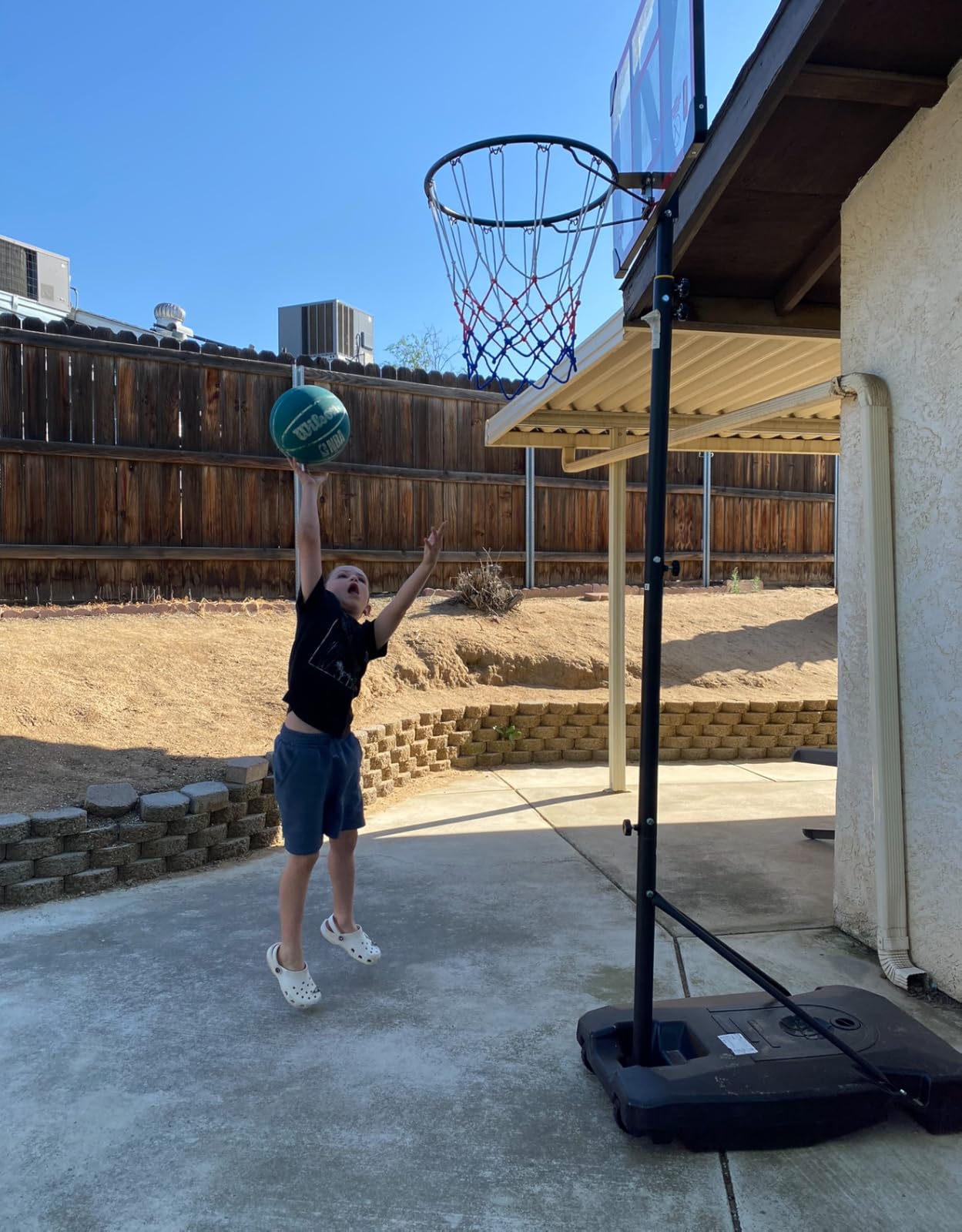 Yohood Kids Basketball Hoop Outdoor 4.82-8.53ft Adjustable, Portable Basketball Hoops & Goals for Kids/Teenagers/Youth in Backyard/Driveway/Indoor, with Enlarged Base and PC Backboard customer photo 2