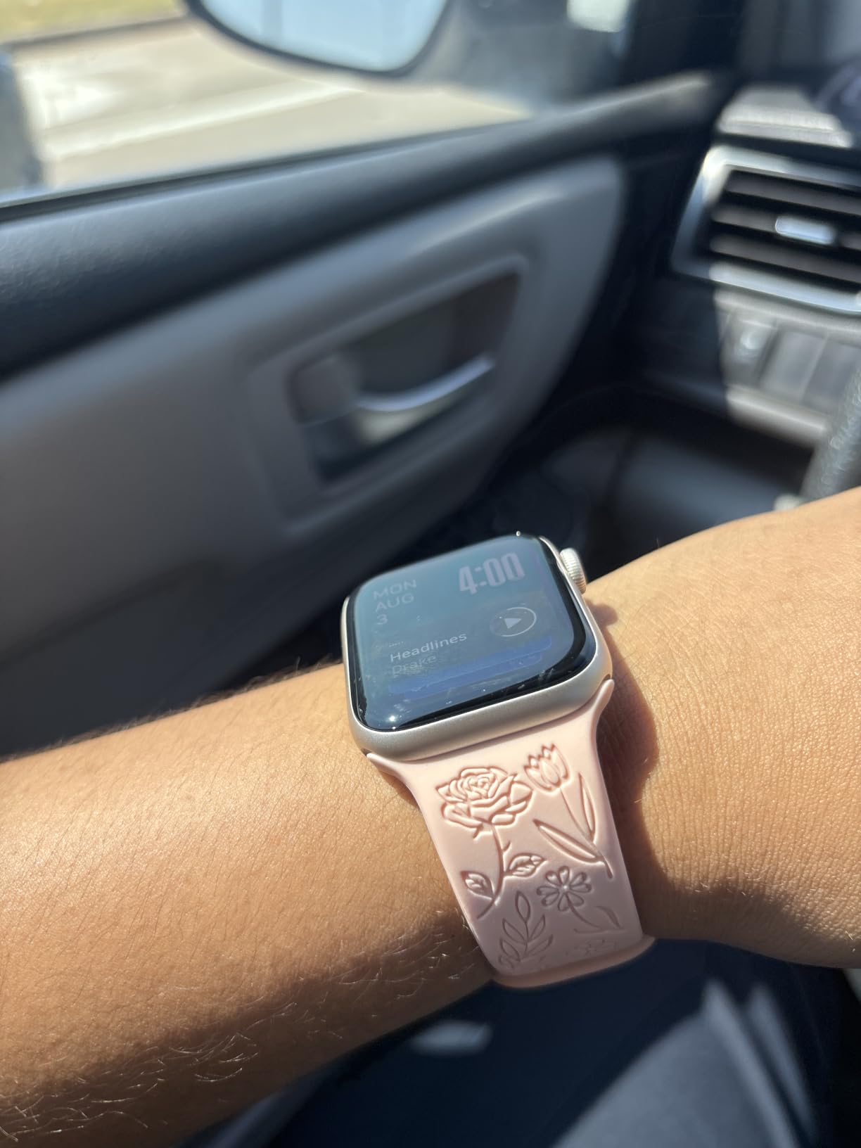 SNBLK 6 Pack Floral Engraved Bands Compatible with Apple Watch Bands 40mm 41mm 42mm 38mm 44mm 45mm 46mm 49mm Women Men, Silicone Flower Pattern Strap for iWatch Series 11 10 Se Ultra 9 8 7 6 5 4 3 2 1 customer photo 2