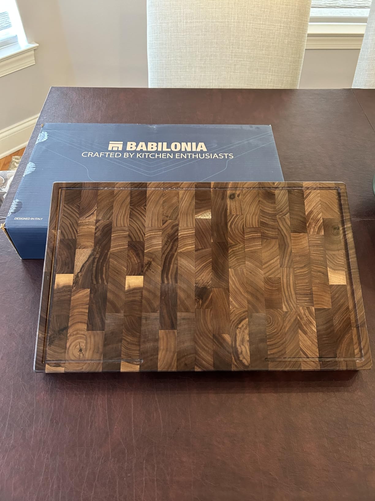 American Walnut Wood Cutting Board, End Grain Butcher Block for Kitchen | Black Walnut Grown in USA - 16