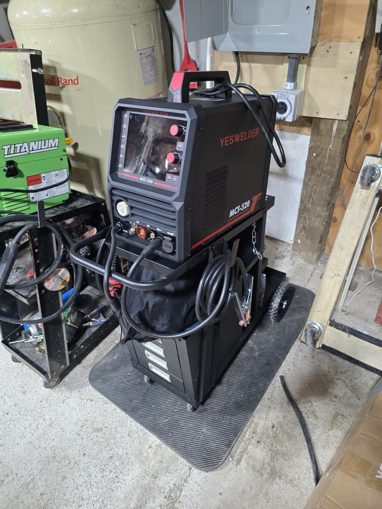YESWELDER 2-Tier Welding Cart with 4 Drawers and Dual Cylinder Slots | Large Storage, Custom Steel-Plate Frame with Rust-Resistant Paint and 360° Swivel Casters Mobility customer photo 1
