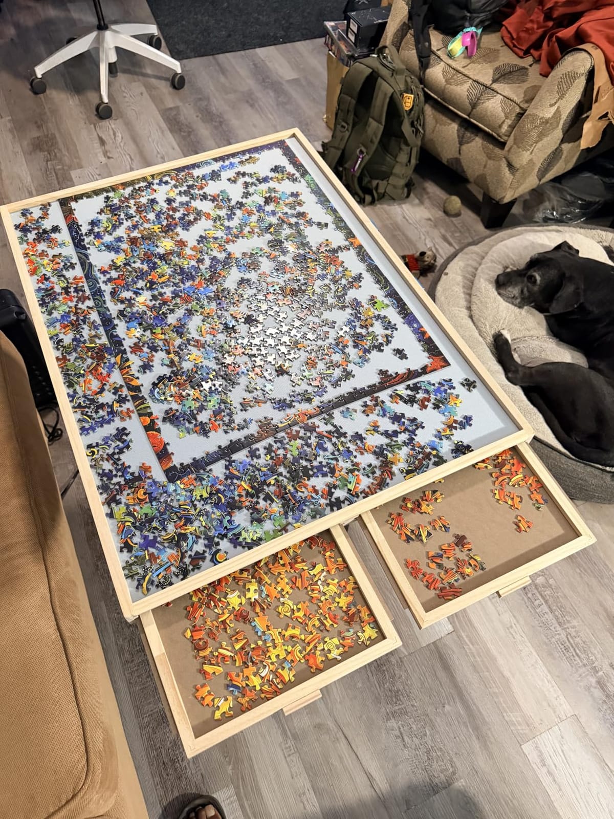 ALL4JIG 1500 Pieces 2-in-1 Tilting&Rotating Puzzle Board for Adults, 24.53