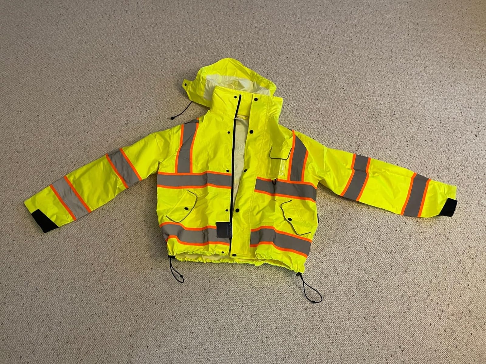 sesafety Hi Vis Rain Jacket, Rain Suits for Men Waterproof with Black Bottom | Rain Coats for Men Interior Mesh, Class 3 High Visibility Rain Gear, Removable Hood customer photo 2