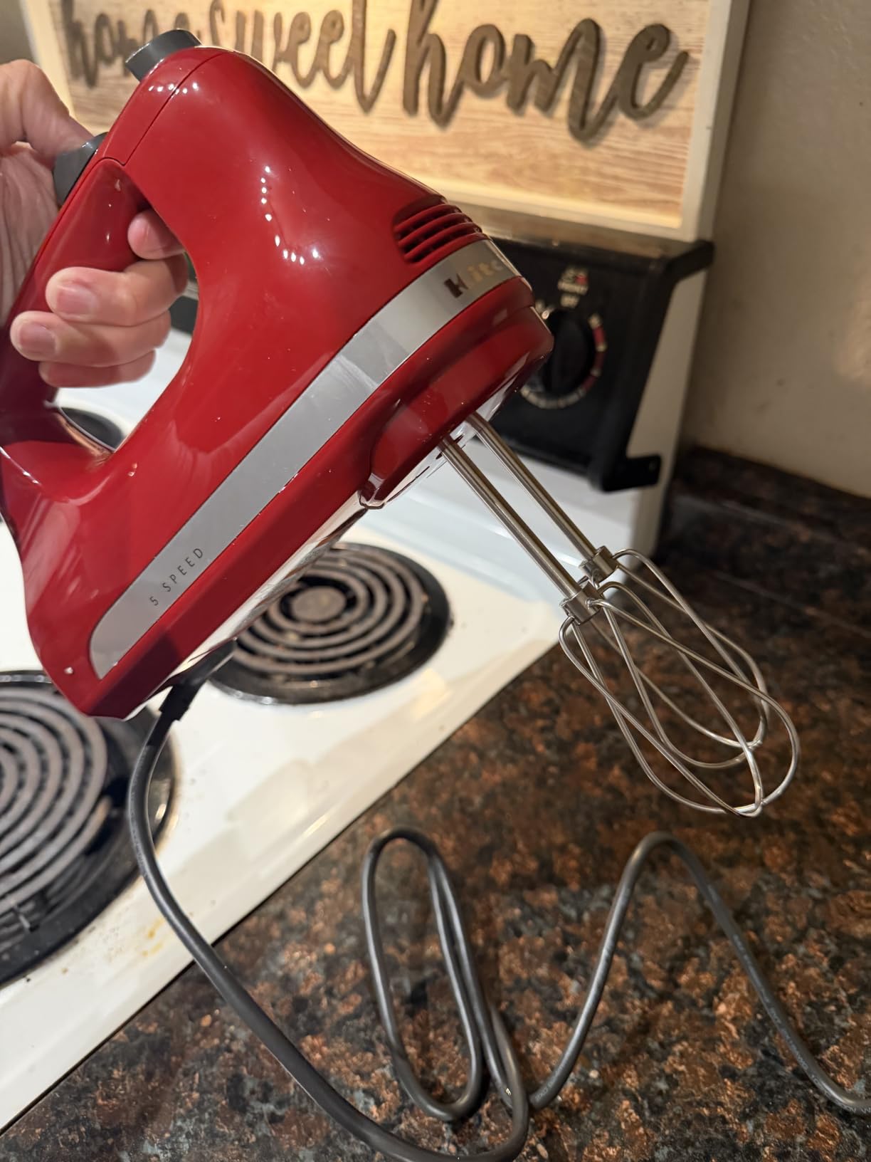 KitchenAid 5-Speed Ultra Power Hand Mixer, Stainless Steel/Plastic, White | 5 Speeds, Lockable Swivel Cord, Turbo Beaters, Easy Release Button, Dishwasher-Safe Beaters customer photo 2
