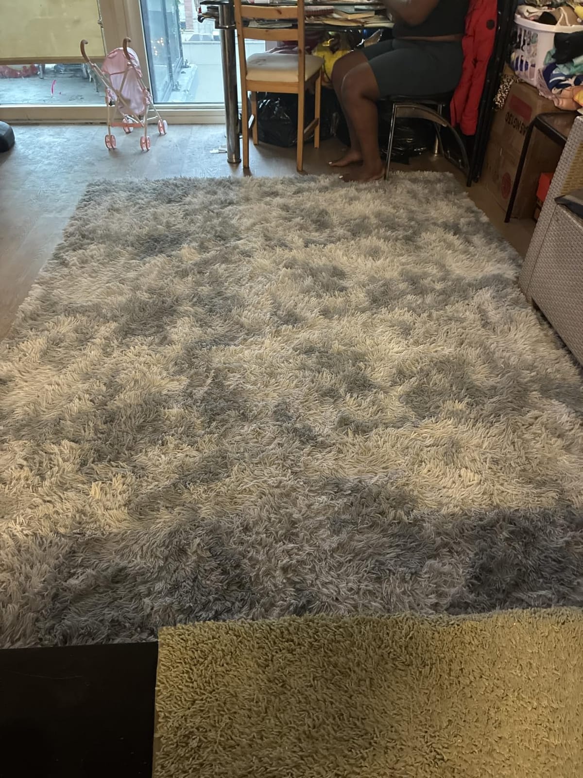 Deerhoo Large Shag Area Rugs 5 x 8, Tie-Dyed Plush Fuzzy Rugs, Light Grey | Soft Fluffy Furry, Non-Slip, Washable, High Pile, For Living Room, Bedroom, Indoor Carpet Nursery Kids Dorm Home Decor customer photo 2