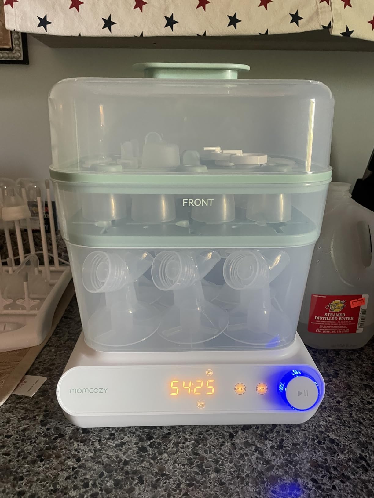 Momcozy 3-Layers Large Capacity Bottle Sterilizer and Dryer, Pump Part Mode | 11-Bottles Capacity, Fast Sterilize and Dry, Breast Pump Parts Rack Included, for Busy Parents customer photo 1