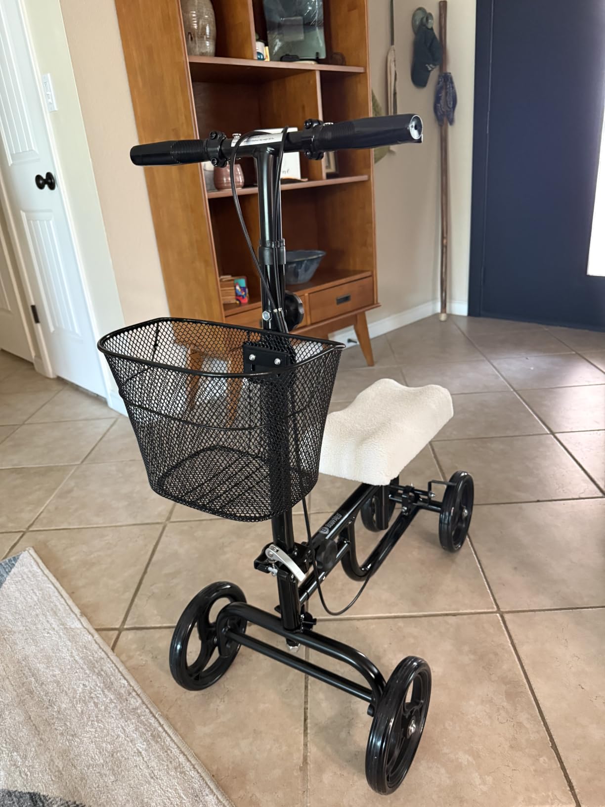 BodyMed Knee Walker, Steerable for Foot Injuries - Adjustable Scooter with Dual Brakes, Detachable Fabric Basket & Cushioned Pad - Better Alternative to Crutches for Leg Recovery customer photo 1