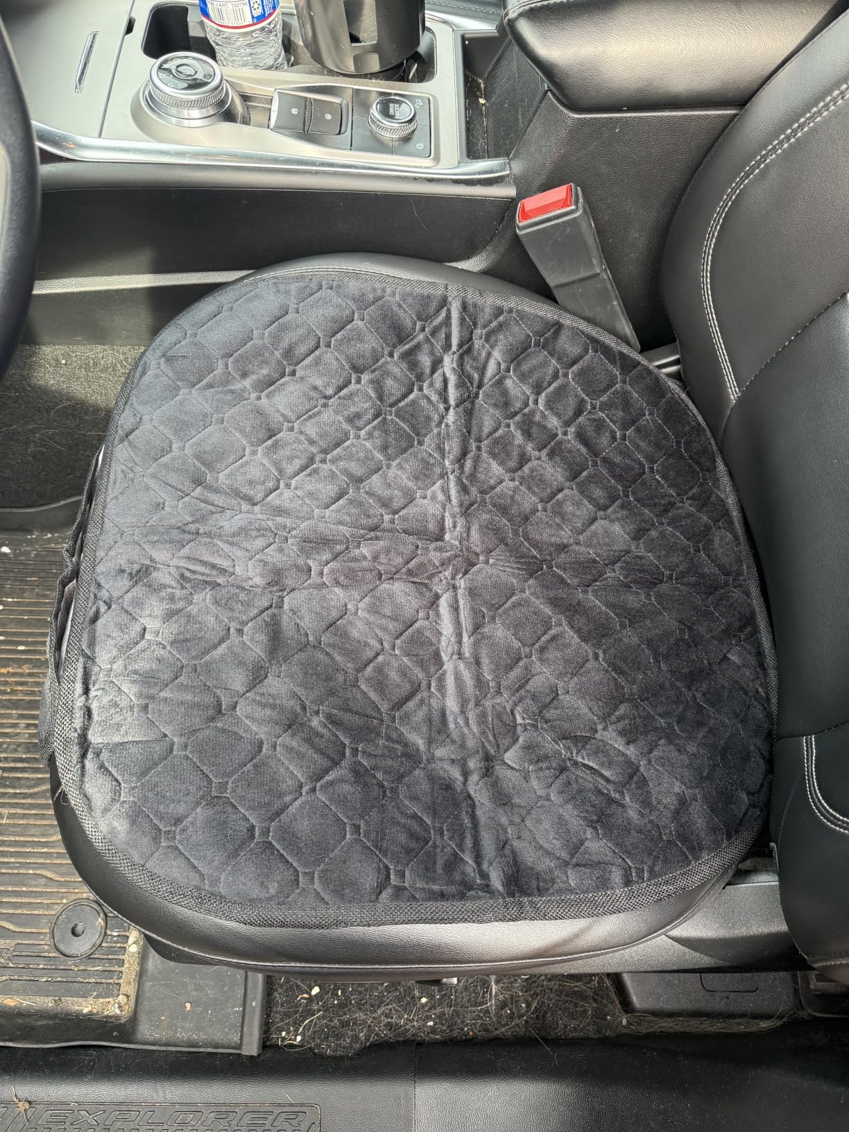 surpassme 2 Comfortable Car Seat Covers Universal Front Seat Coves for Car Accessories with Storage Pockets, Padded Car Interior Covers for Automotive, SUV, Truck, and Van (Grey) customer photo 2