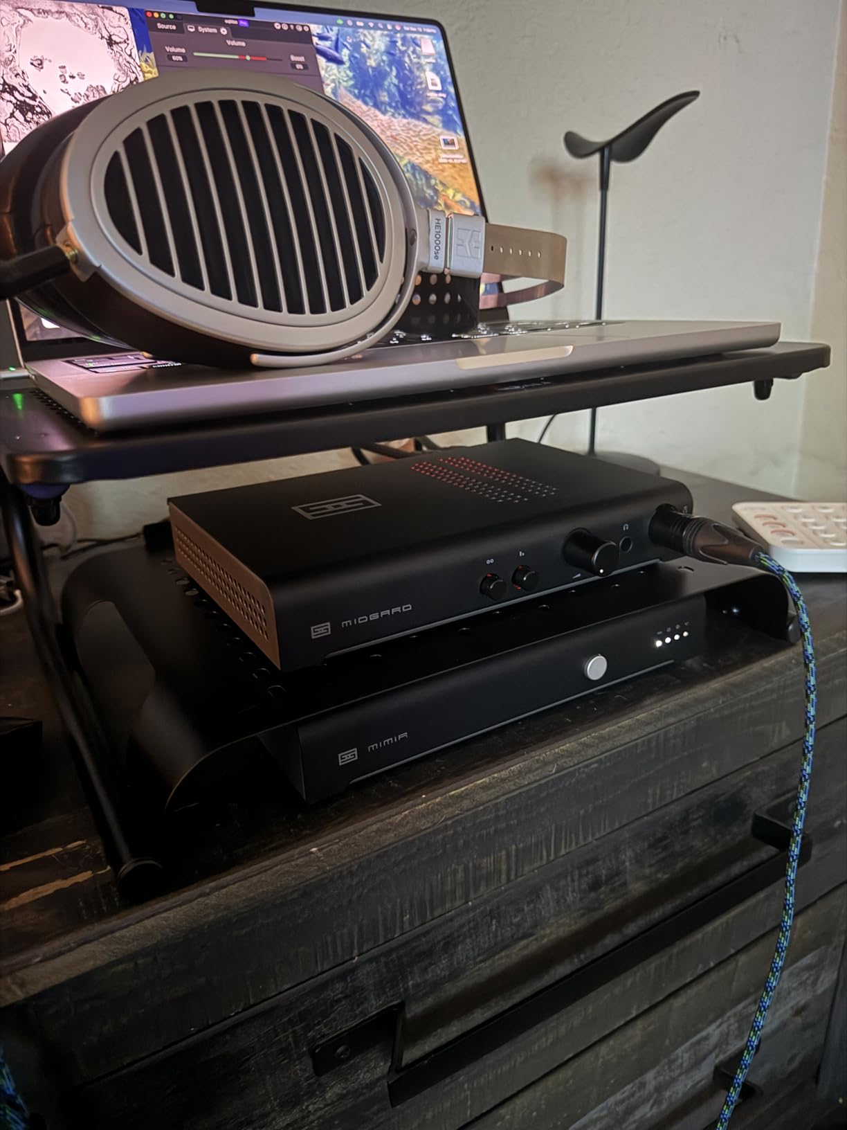 Schiit Midgard Headphone Amp and Preamp with Balanced Inputs and Outputs | Fully discrete amp with exclusive Halo mixed-mode feedback, ~5W/32 ohms, balanced & SE in/out, Alps RK27 pot. Made in USA. customer photo 2