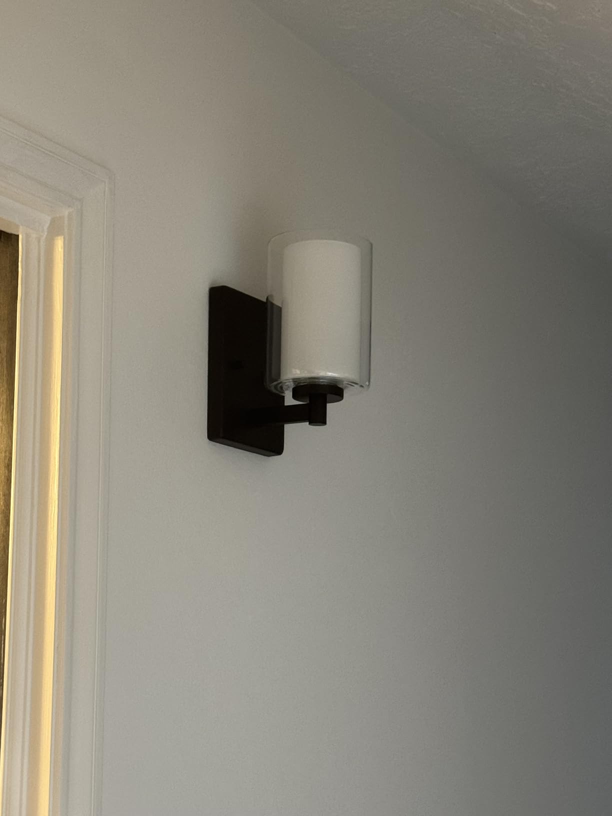 Kalium Wall Sconces Set of Two, Modern Matte Black Vanity Wall Lights | Double Clear Glass Shades With E26 Base, Farmhouse Wall Lights For Bathroom, Bedroom, Living Room, Mirror And Hallway customer photo 1