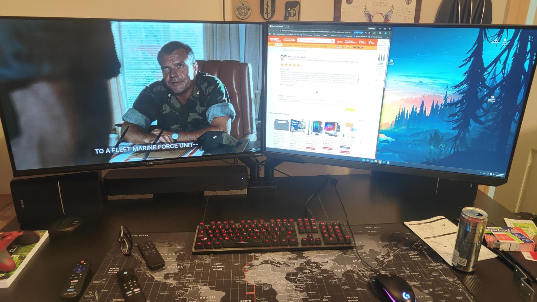 HUANUO Dual Monitor Mount for 2 Monitors up to 32 inches, Each Arm Holds Max 22lbs, Dual Monitor Stand with Advanced System, Height-Adjustable/Tilt/Swivel/Rotate, VESA Standard 75mm or 100mm customer photo 1