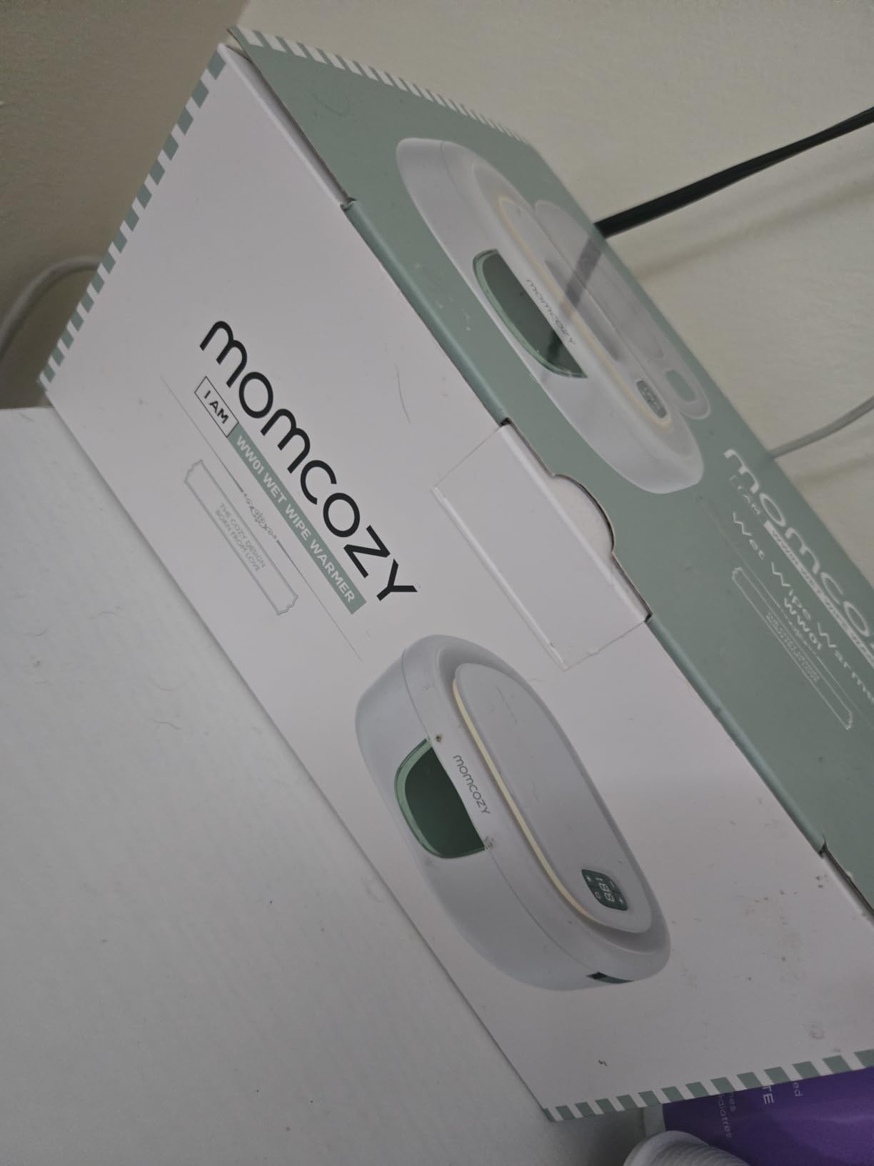 Momcozy Baby Wipe Warmer, Innovative Spring Design, Large Capacity Dispenser | Wipe Warmer with Night Light, Fast and Even Heating, 4 Adjustable Temperature Modes, Baby Shower & Registry Must-haves, Green customer photo 2