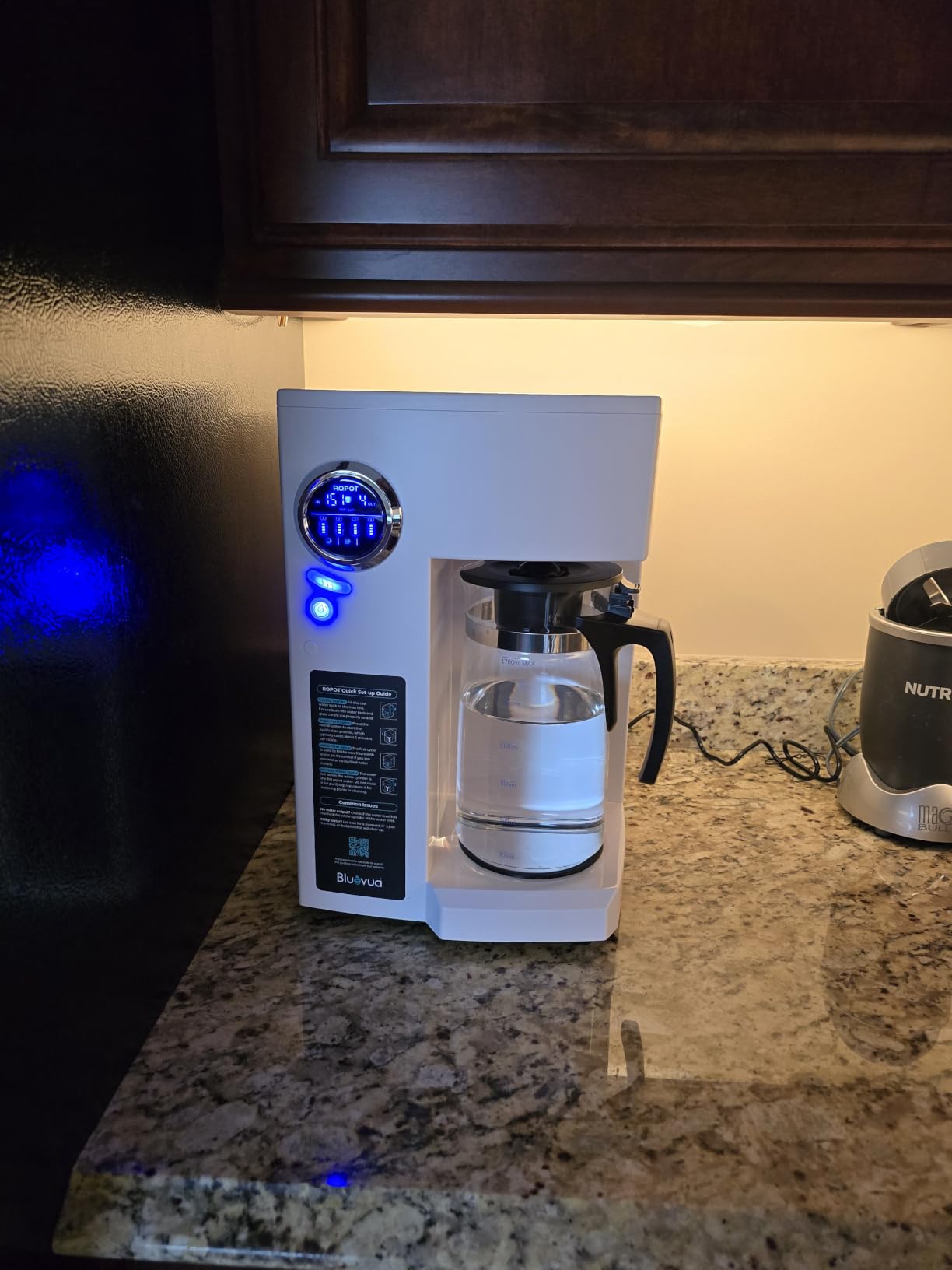 Bluevua RO100ROPOT Countertop Reverse Osmosis Water Filter System | Portable RO Filtration with Remineralization, No Installation, WQA & NSF Certified - ROPOT-UV, 6-Stage RO customer photo 1