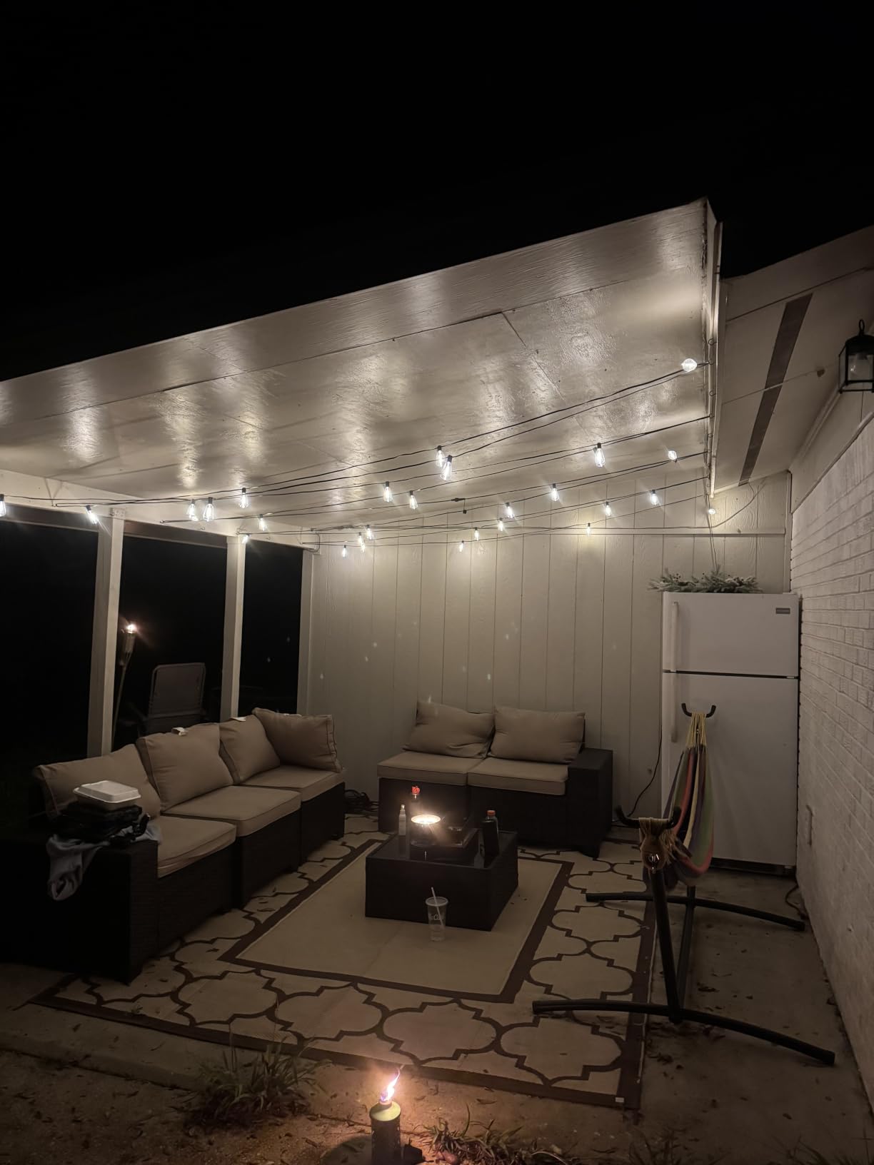 addlon 100FT Outdoor String Lights ST38 LED with Remote Waterproof Dimmable | Shatterproof Replaceable Bulbs, Connectable Hanging Strand for Porch Backyard Patio Garden Deck Outside, Timer,3 Modes customer photo 1
