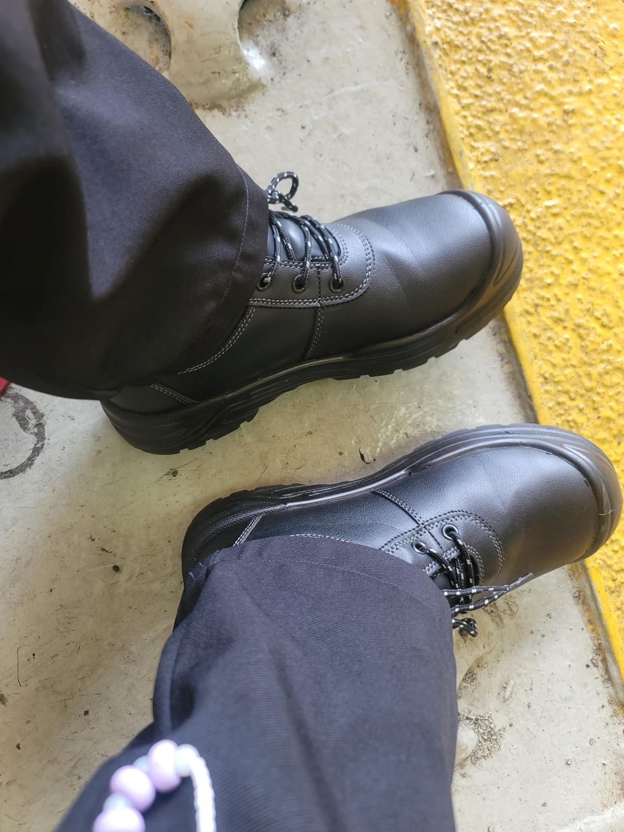 NINGO Steel Toe Boots for Men, Non Slip Work Boots, Puncture Resistant | Comfortable Mens Steel Toe Safety Work Boots, Leather, ASTM F2413-24, EH Rated, for Industrial Construction Warehouse customer photo 2