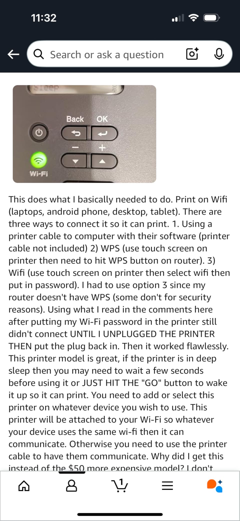 Brother HL-L2405W Wireless Compact Monochrome Laser Printer with Mobile Printing customer photo 2