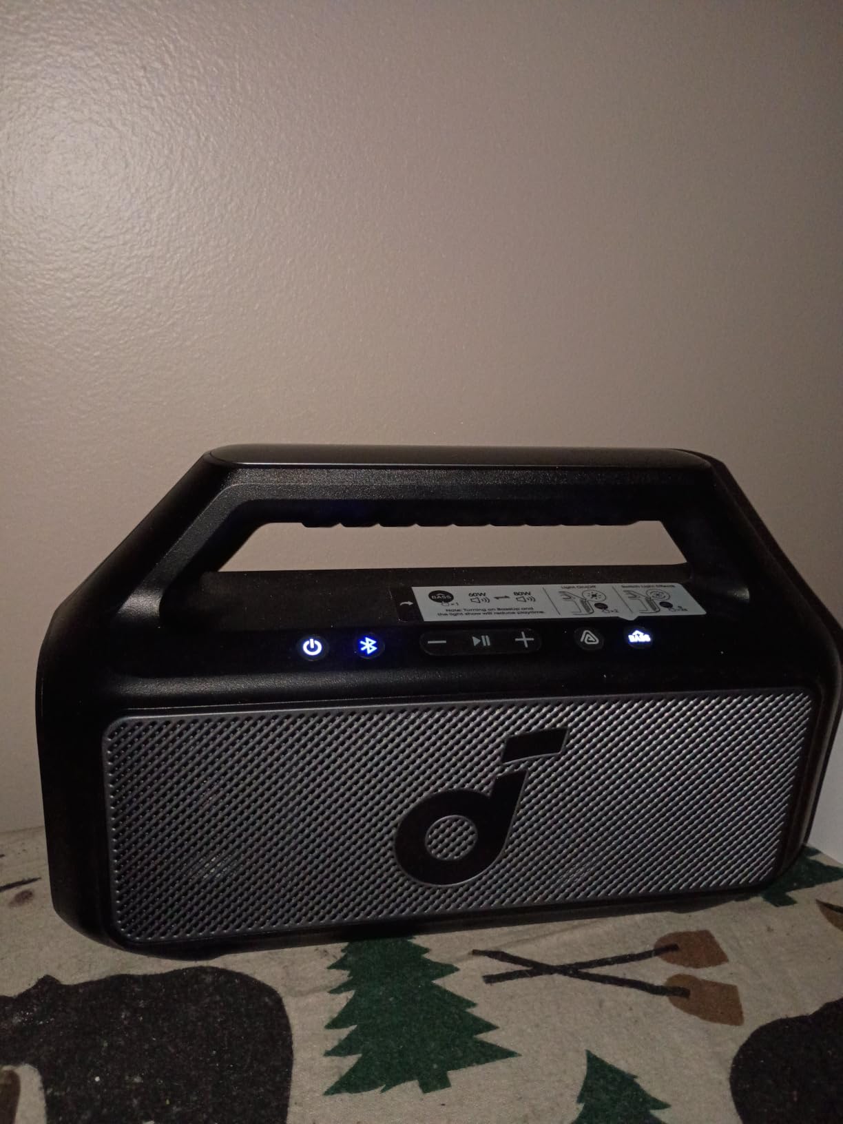 Soundcore Boom 2 by Anker, 80W Outdoor Bluetooth Speaker, 24H Playtime | IPX7 Waterproof, BassUp 2.0 Subwoofer, Floatable, RGB lights, USB-C, Custom EQ via soundcore App, for Camping and Beach(Blue) customer photo 2