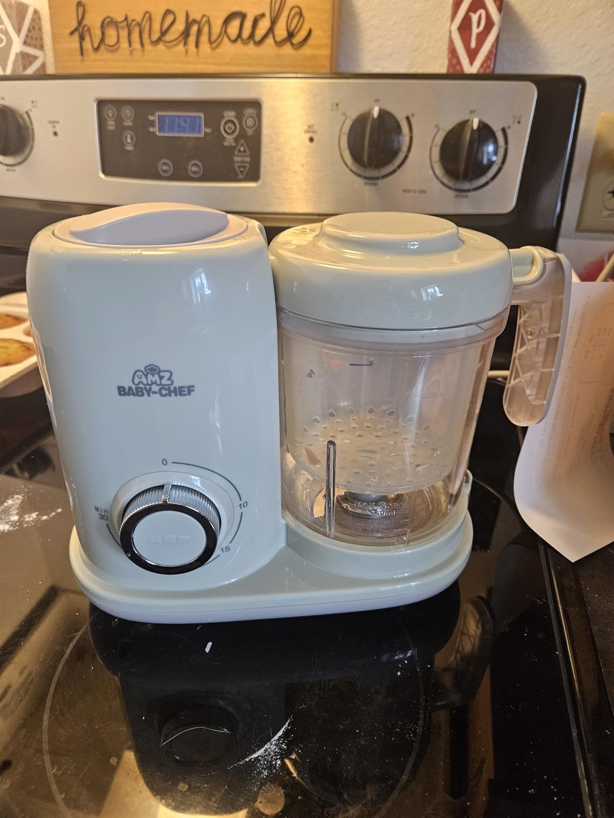 AMZBABYCHEF Baby Food Maker, 4 in 1 Baby Food Processor and Steamer, Puree Blender, Multifunctional Baby Puree Maker, Dishwasher Safe (Green) customer photo 2