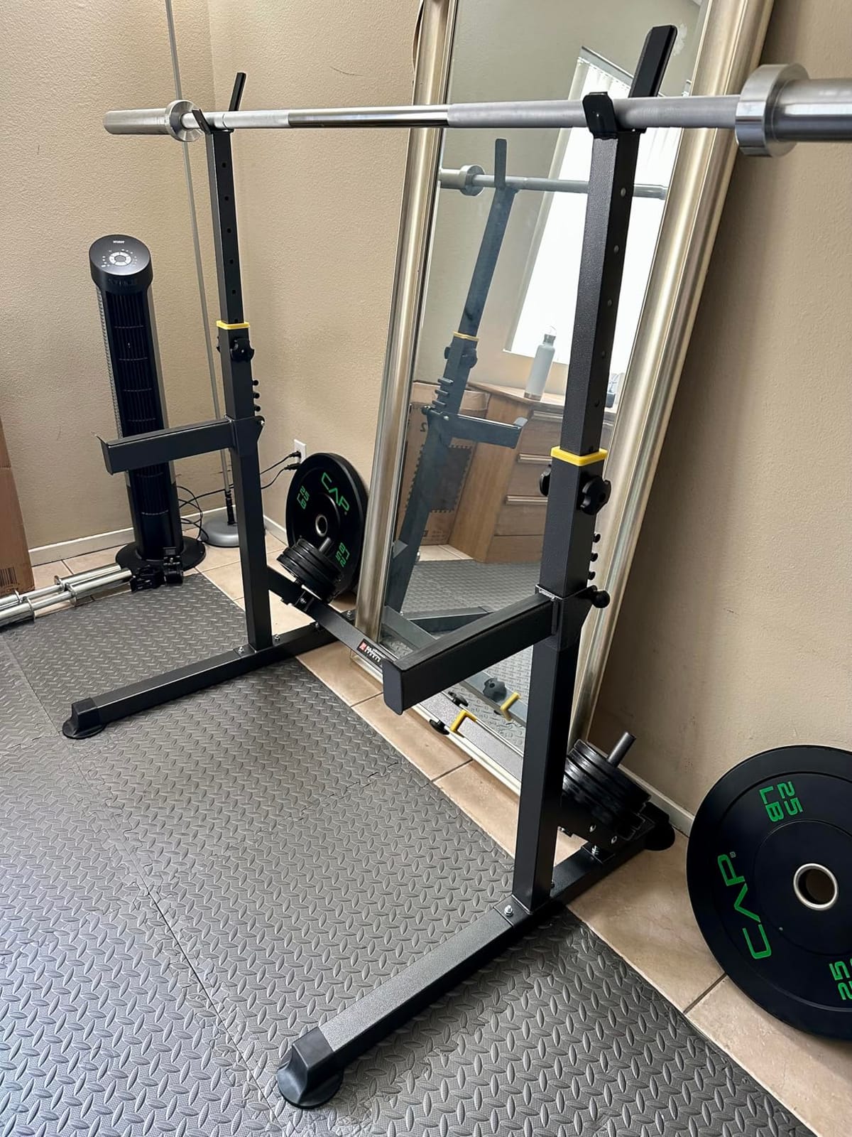 K KiNGKANG Squat Rack, 600lbs Adjustable Barbell Rack for Home Gym customer photo 1
