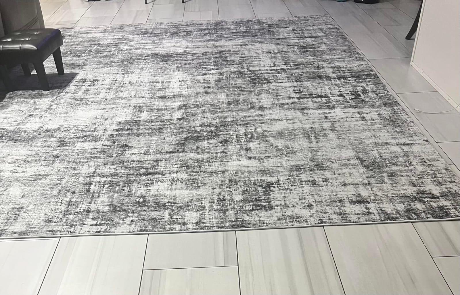 8x10 Area Rugs for Living Room: Washable Abstract Black Grey Gold Carpet | Non-slip TPE backing makes this washable soft low-pile rug safe & durable, Pet-friendly decor for dining room, nursery, office customer photo 2