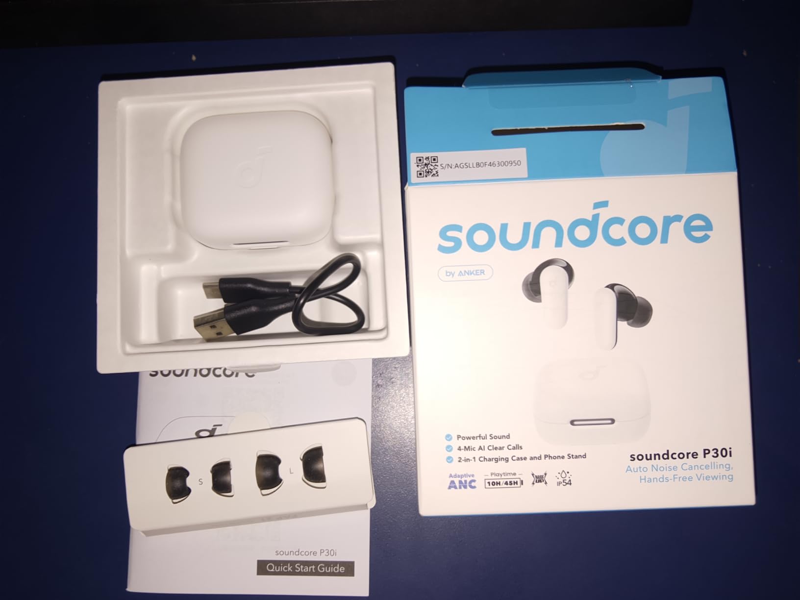 Soundcore P30i by Anker Noise Cancelling Earbuds, Strong and Smart Noise Cancelling, Powerful Bass, 45H Playtime, 2-in-1 Case and Phone Stand, IP54, Wireless Earbuds, Bluetooth 5.4 customer photo 1