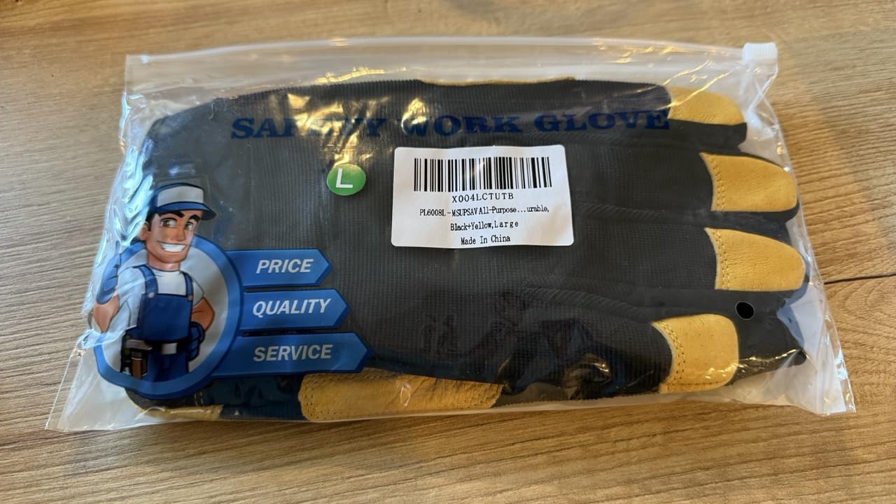 Work Gloves Men, Anti-vibration Mechanic Glove, Extra Large, Blue+Black customer photo 1