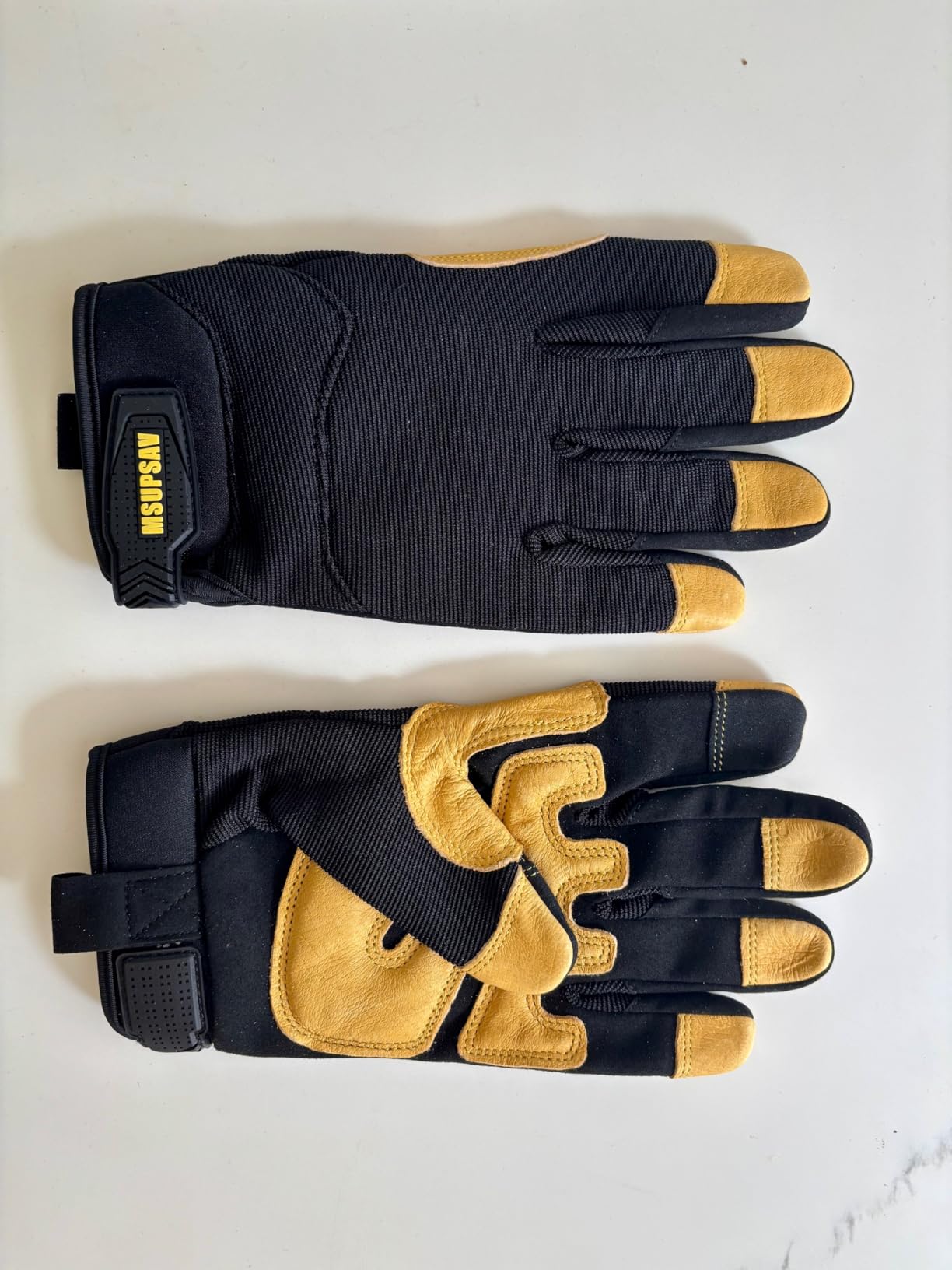 Work Gloves Men, Anti-vibration Mechanic Glove, Extra Large, Blue+Black customer photo 2