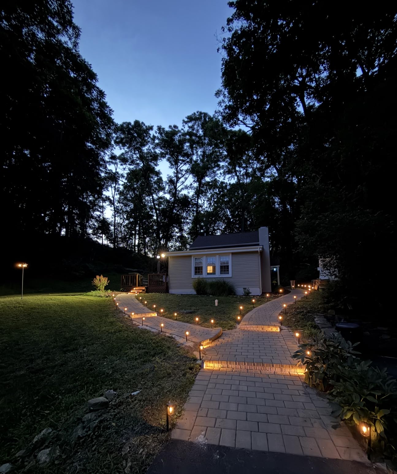 Mancra Solar Pathway Lights Outdoor, 10 Pack Metal & Glass Solar Lights Outdoor Waterproof Landscape Path Lights for Yard Walkway Garden Decor, Warm White customer photo 2